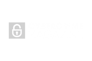Cybercrime Magazine logo with a gray padlock icon and white text