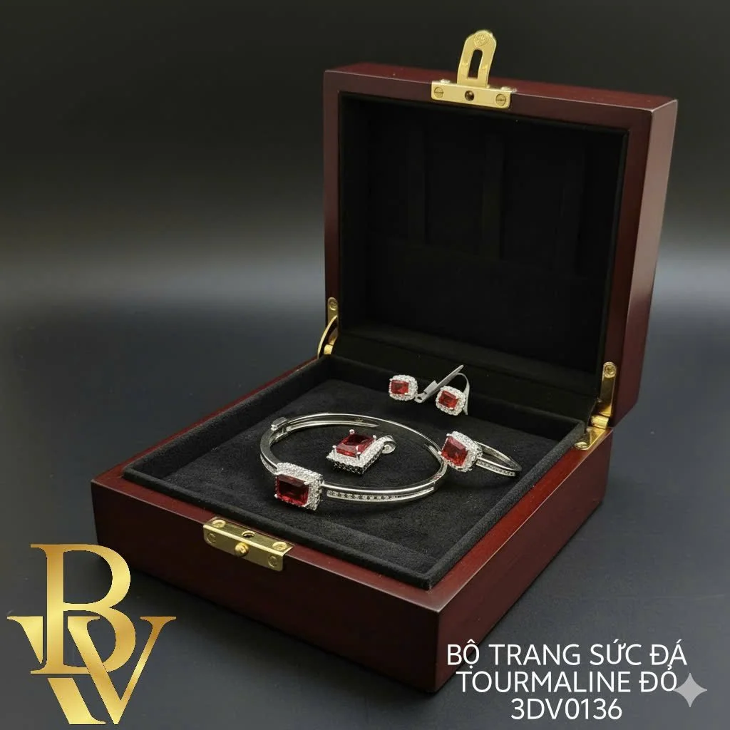 Tourmaline Stone 950 Silver 18K Gold Plate | multiple colours | Vietnamese price ranges from 2,999,000 VNĐ++
