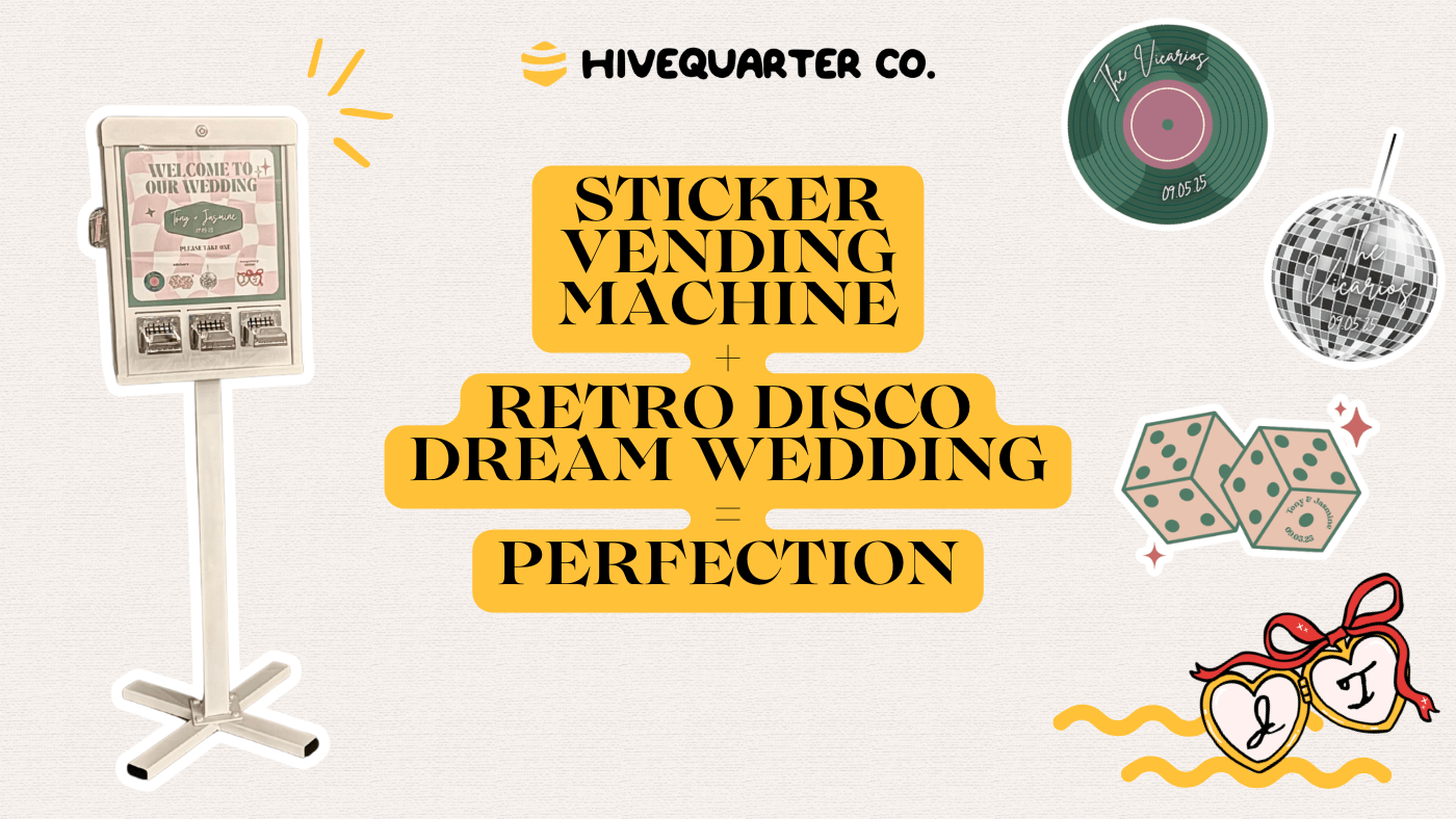 How Our Custom Sticker Vending Machine Completed Tony & Jasmine's Retro Disco Dream at The Harper