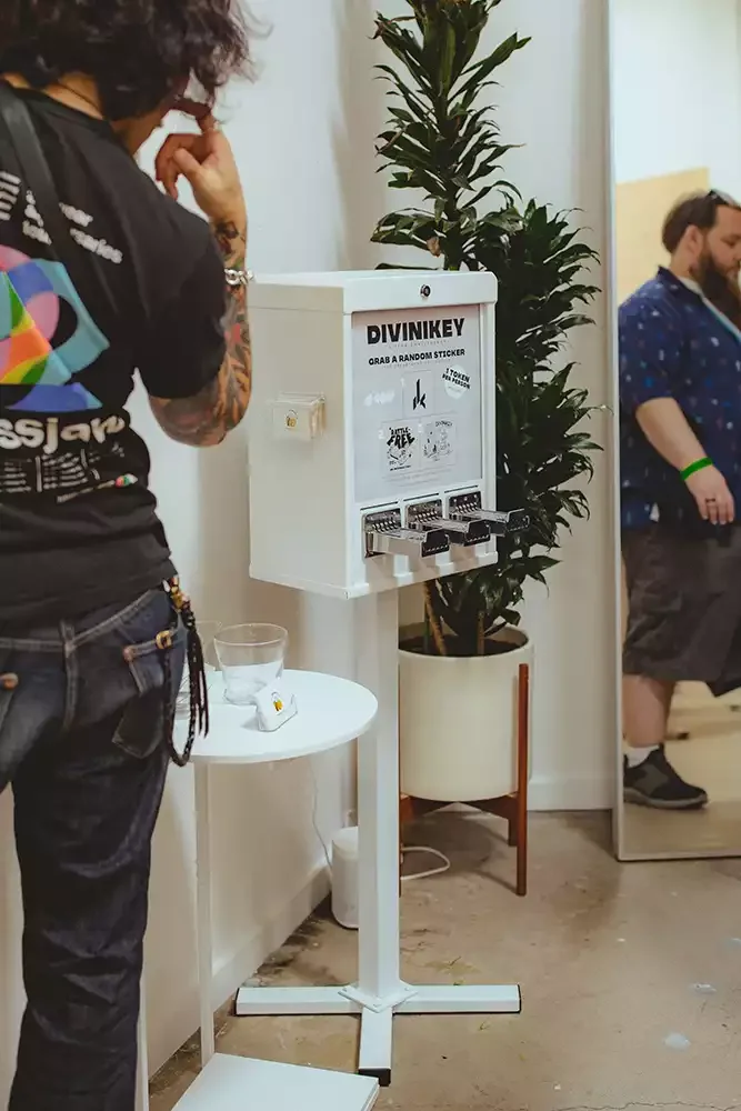 sticker vending machine at corporate event in rancho cucamonga