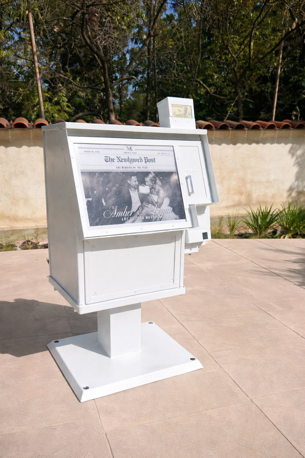 newspaper stand for weddings