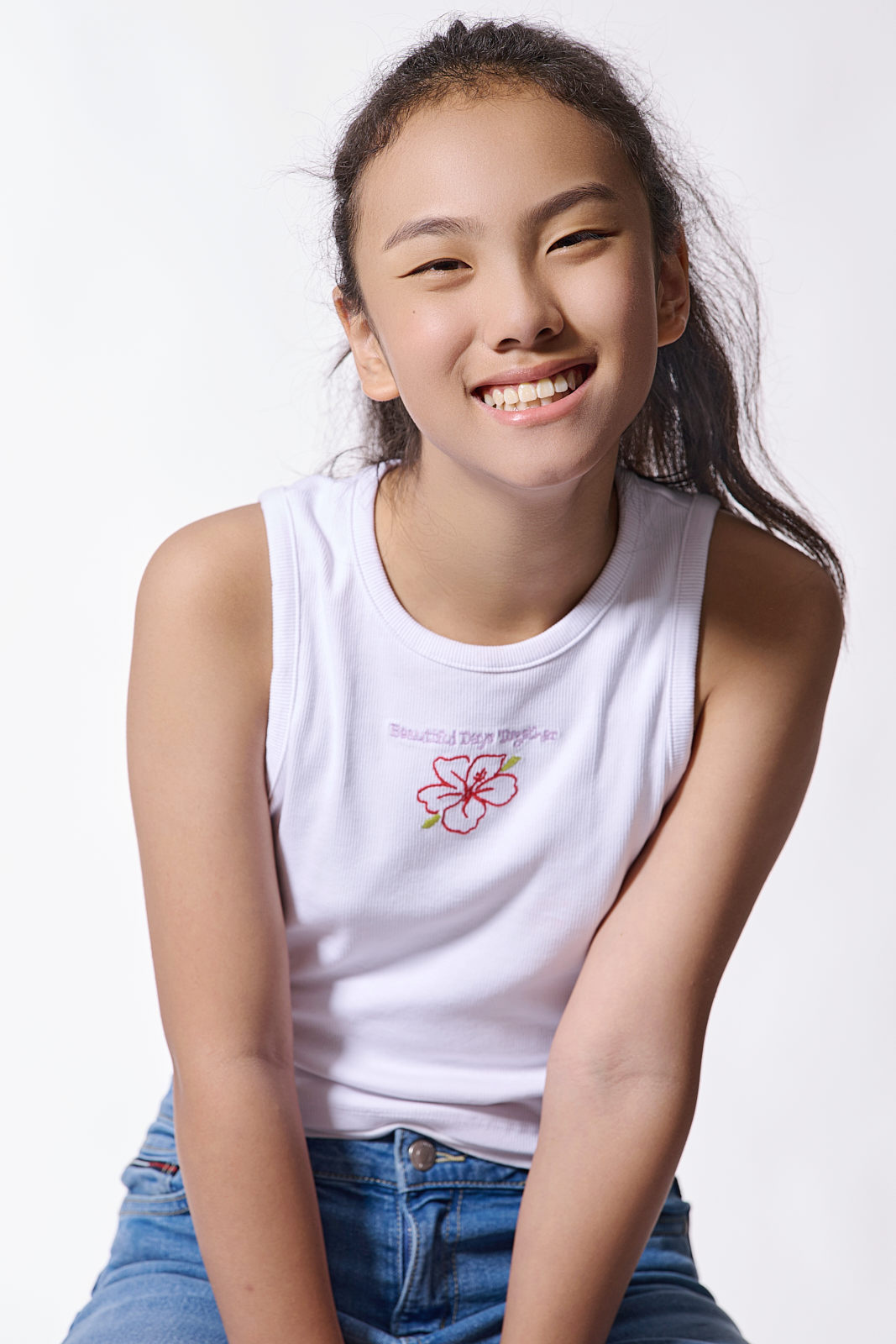 NYC child model comp card headshot - natural light portrait