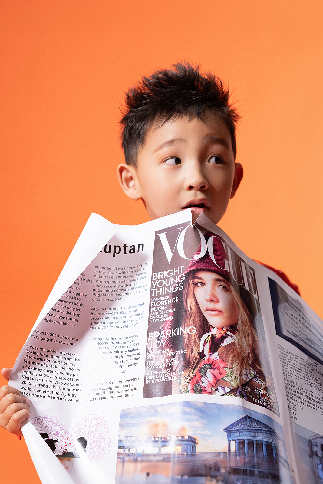 High-end black-and-white children’s portrait in Flushing photography studio