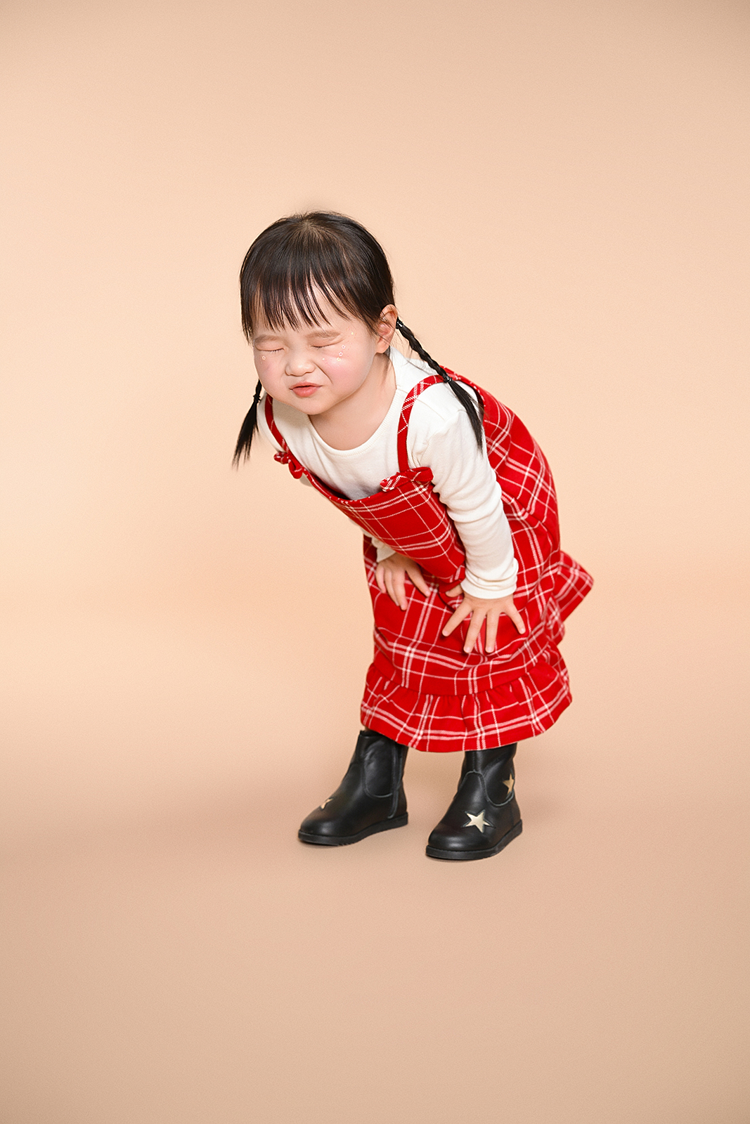 Girl in sparkly dress during high-end studio photoshoot in Flushing