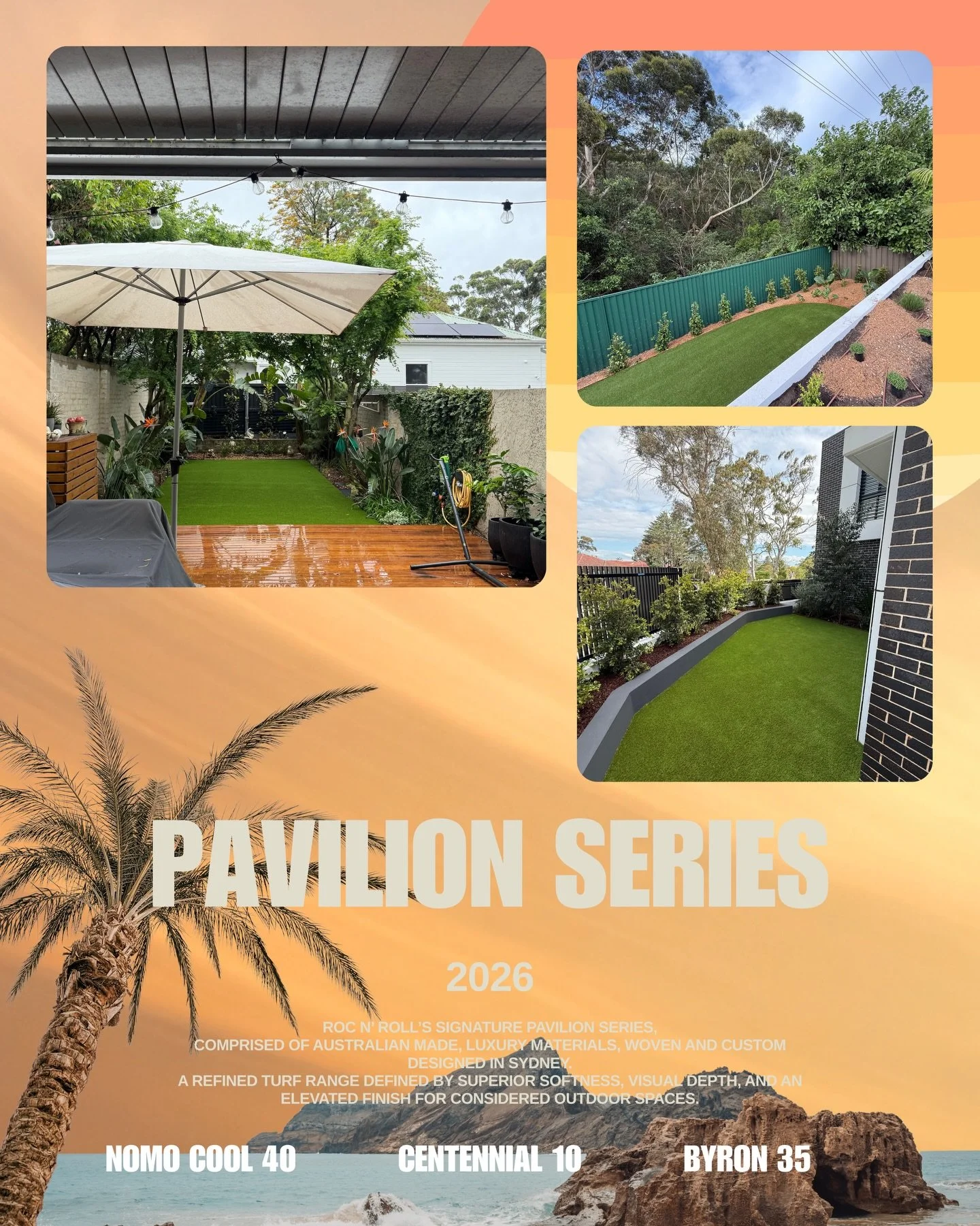 Three Collections. One standard of Quality.

Every outdoor space has a purpose.
Every surface, a different requirement.

Our turf collections are designed to reflect how spaces are used- from refined residential landscapes to structured, high-perform