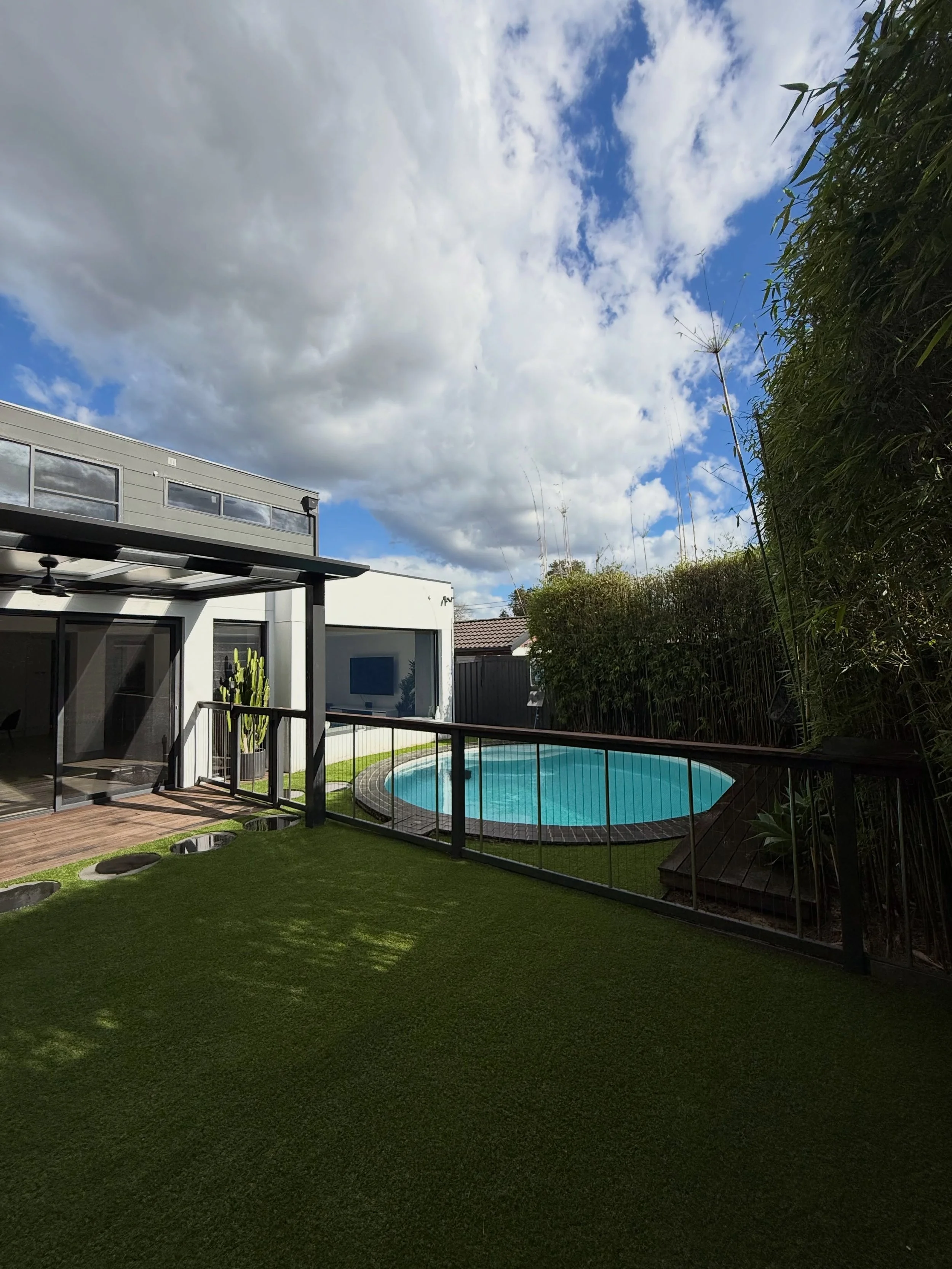 THE OASIS PROJECT

Where crisp landscaping meets effortless outdoor living.

This poolside and front yard installation was designed to create a seamless connection between arrival, relaxation and recreation. The result is a landscape that feels timel