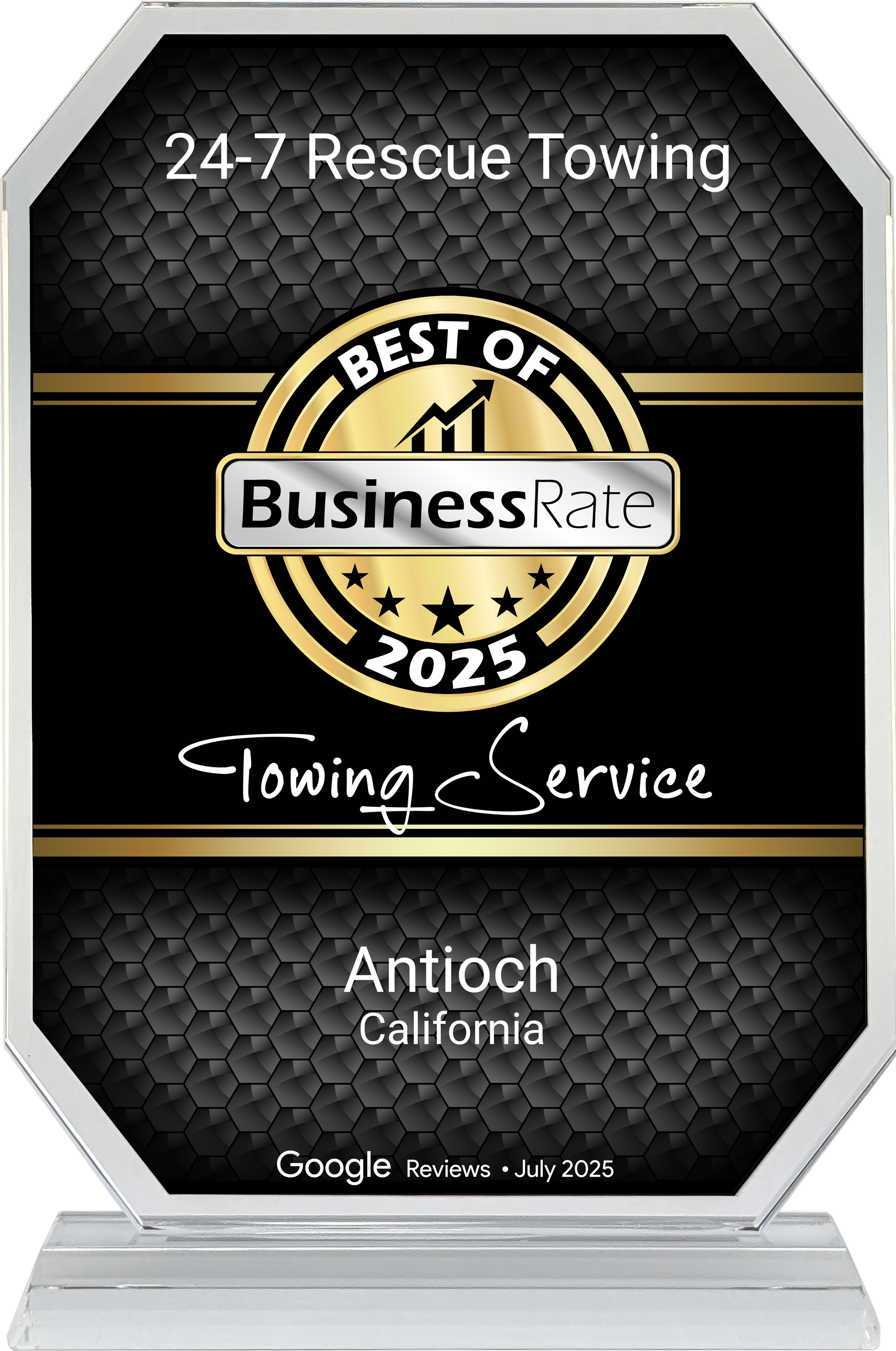 24-7 Rescue Towing award for Best Towing service in Antioch California