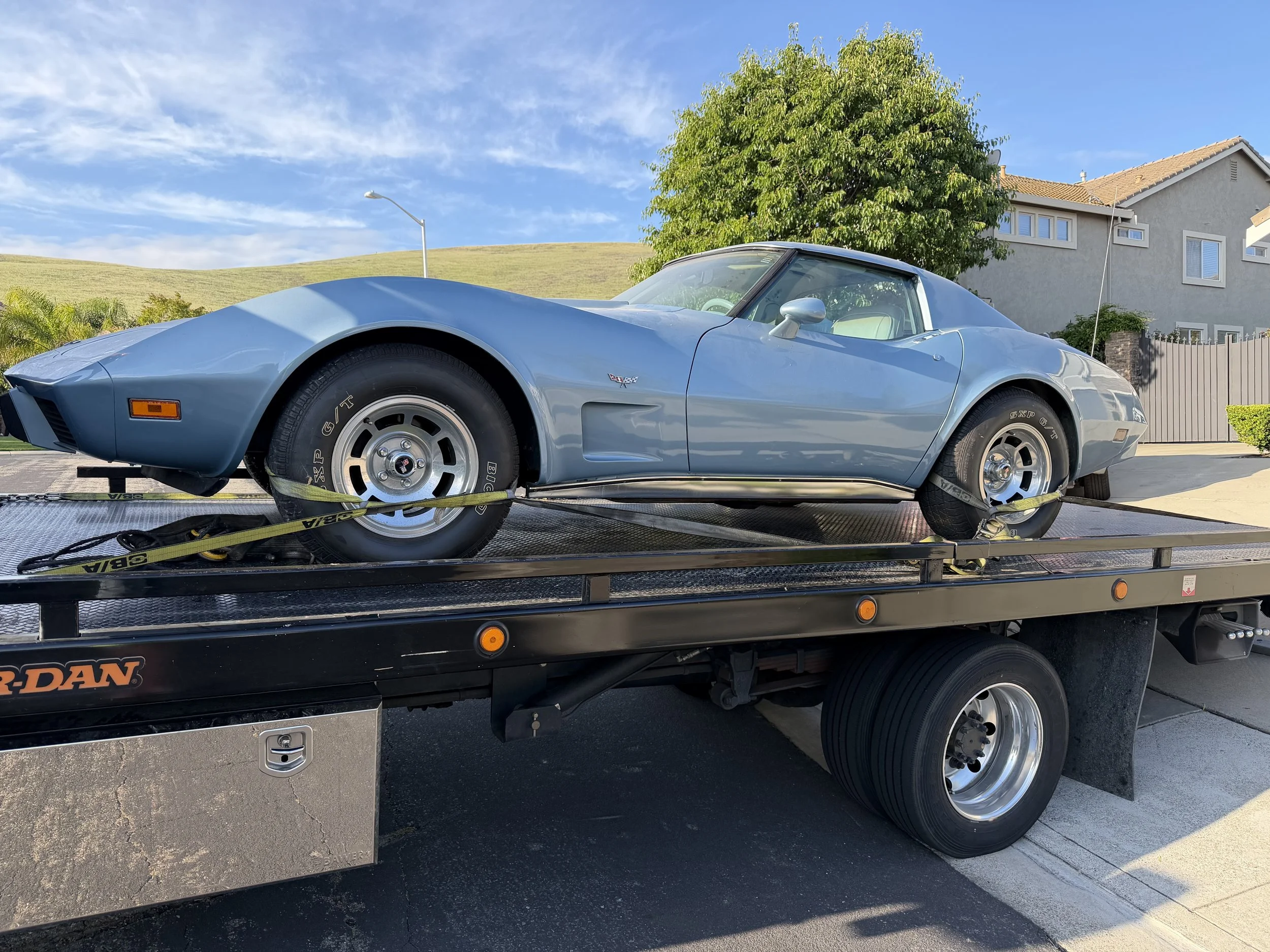 Corvette flatbed towing service by 24-7 Rescue Towing Antioch CA