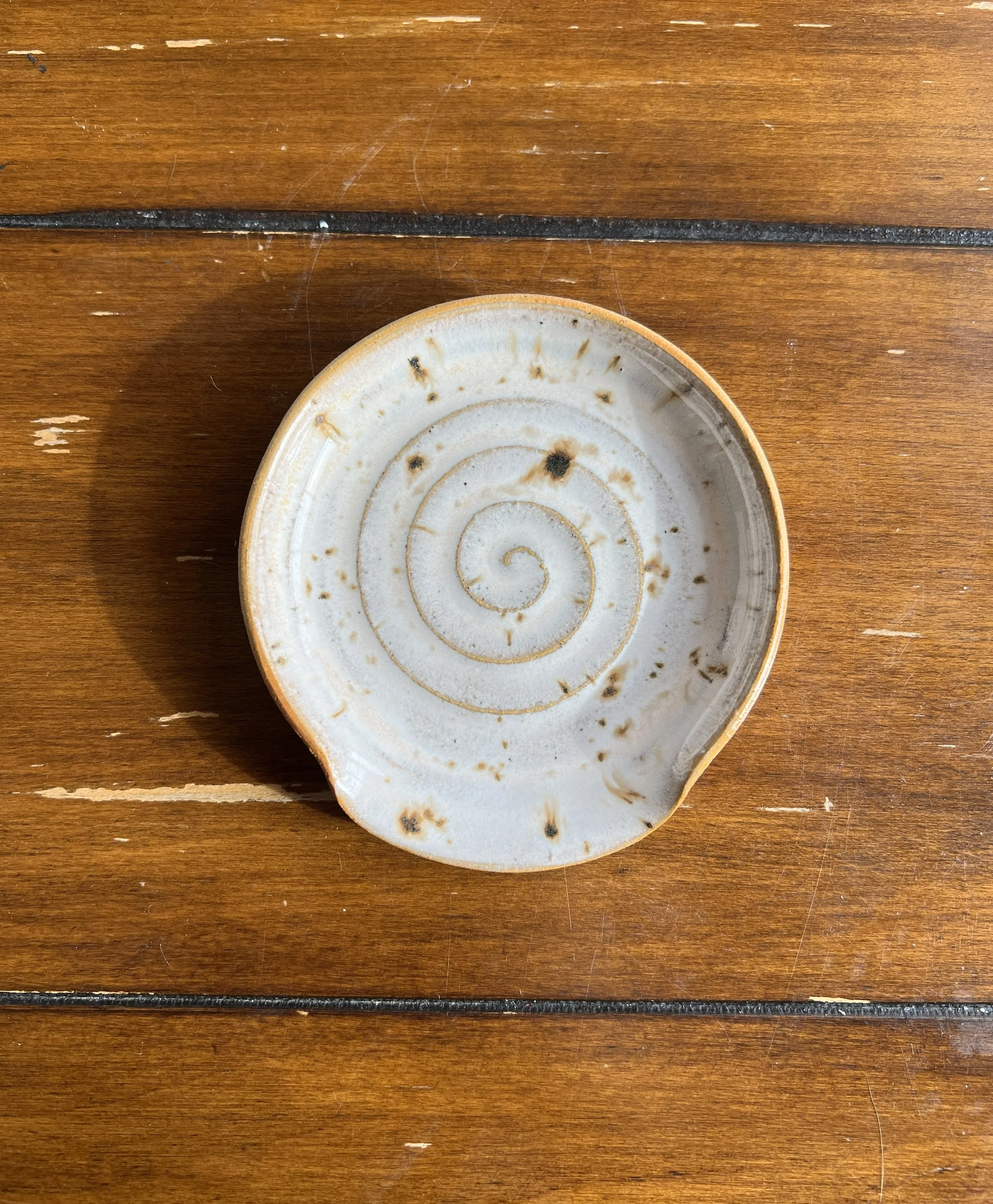 White Speckled Spoon Rest