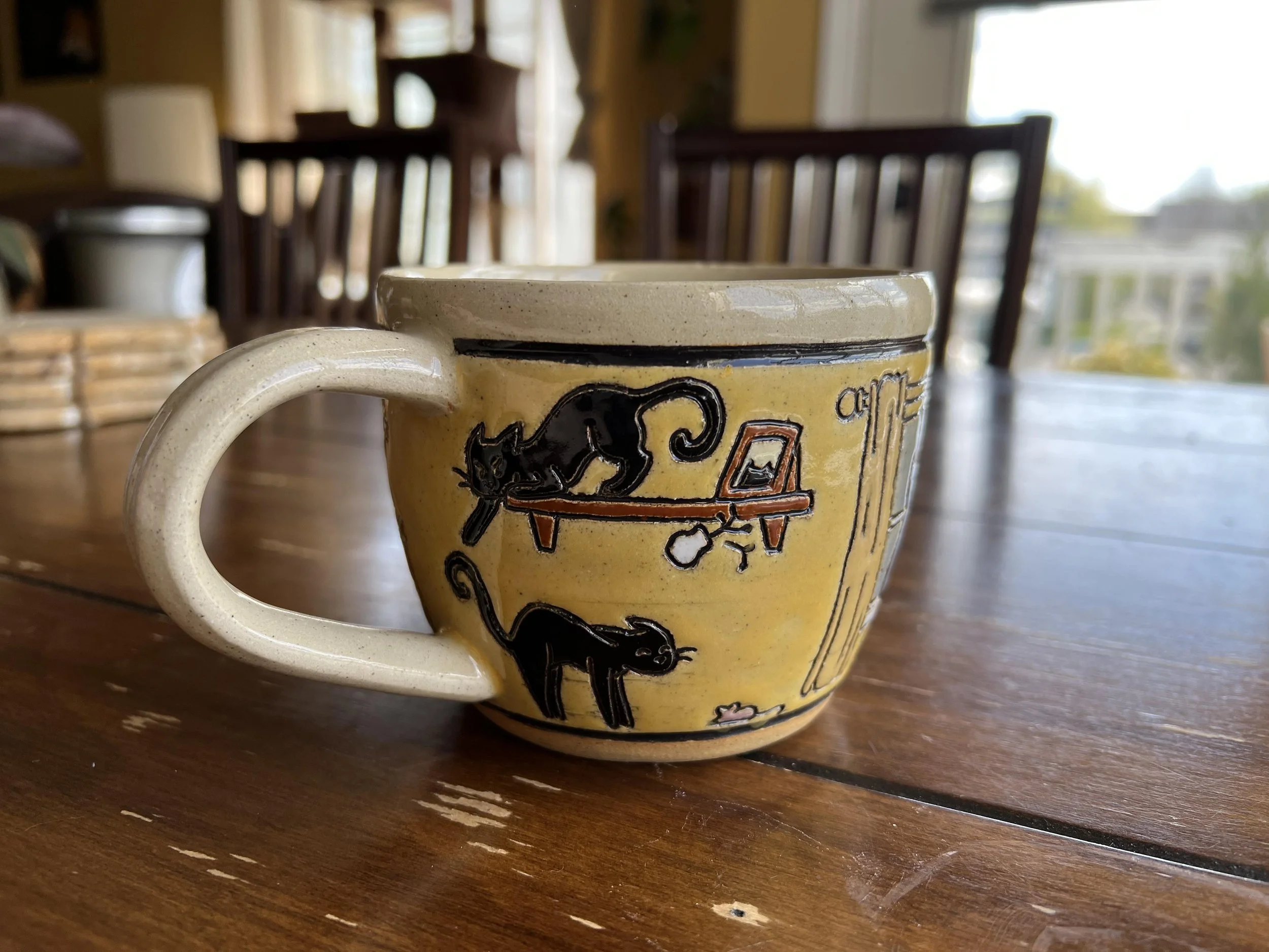 Curious Cats Around the House Mug