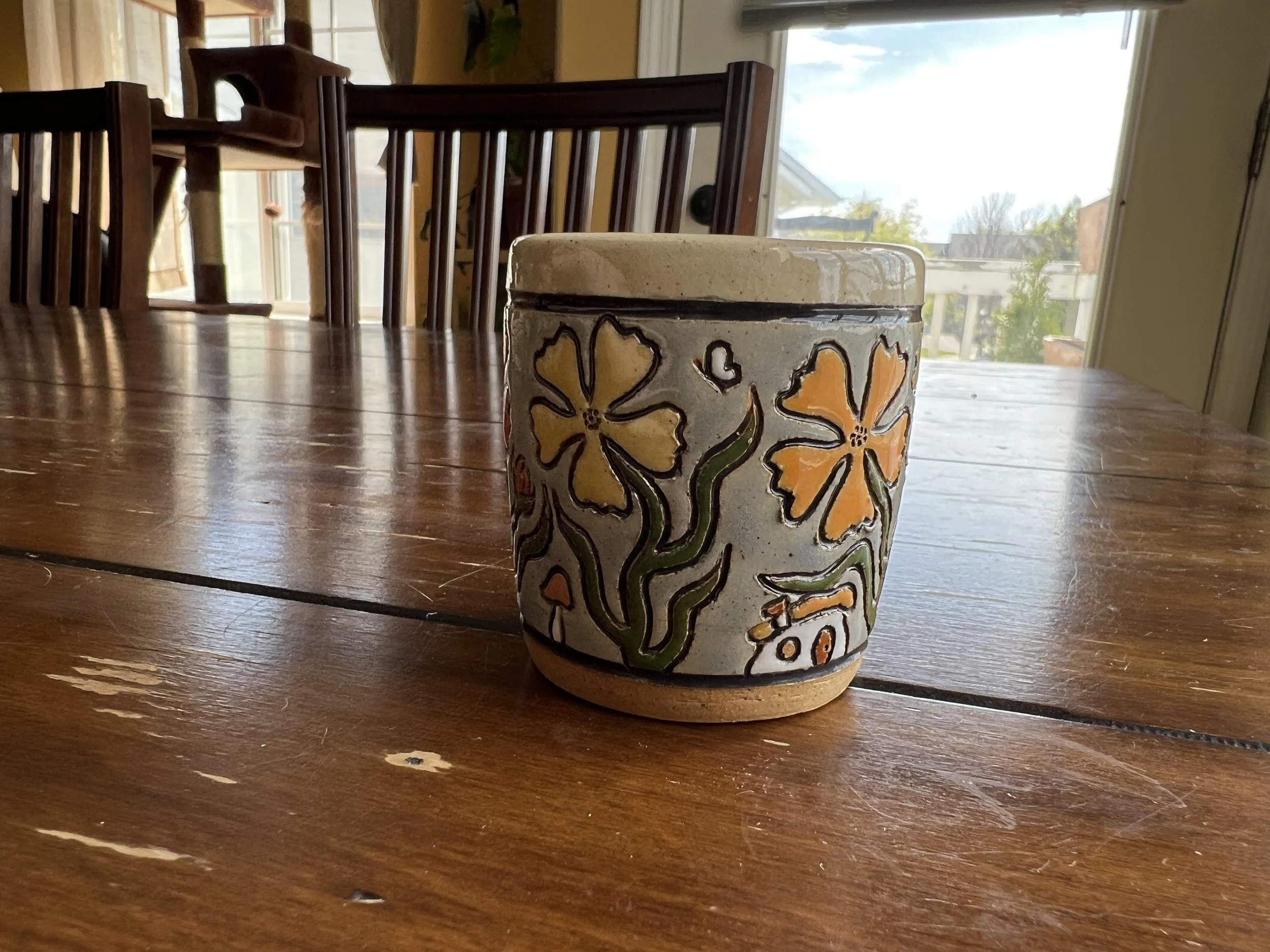Groovy  Florals Fairy House Mini Cup