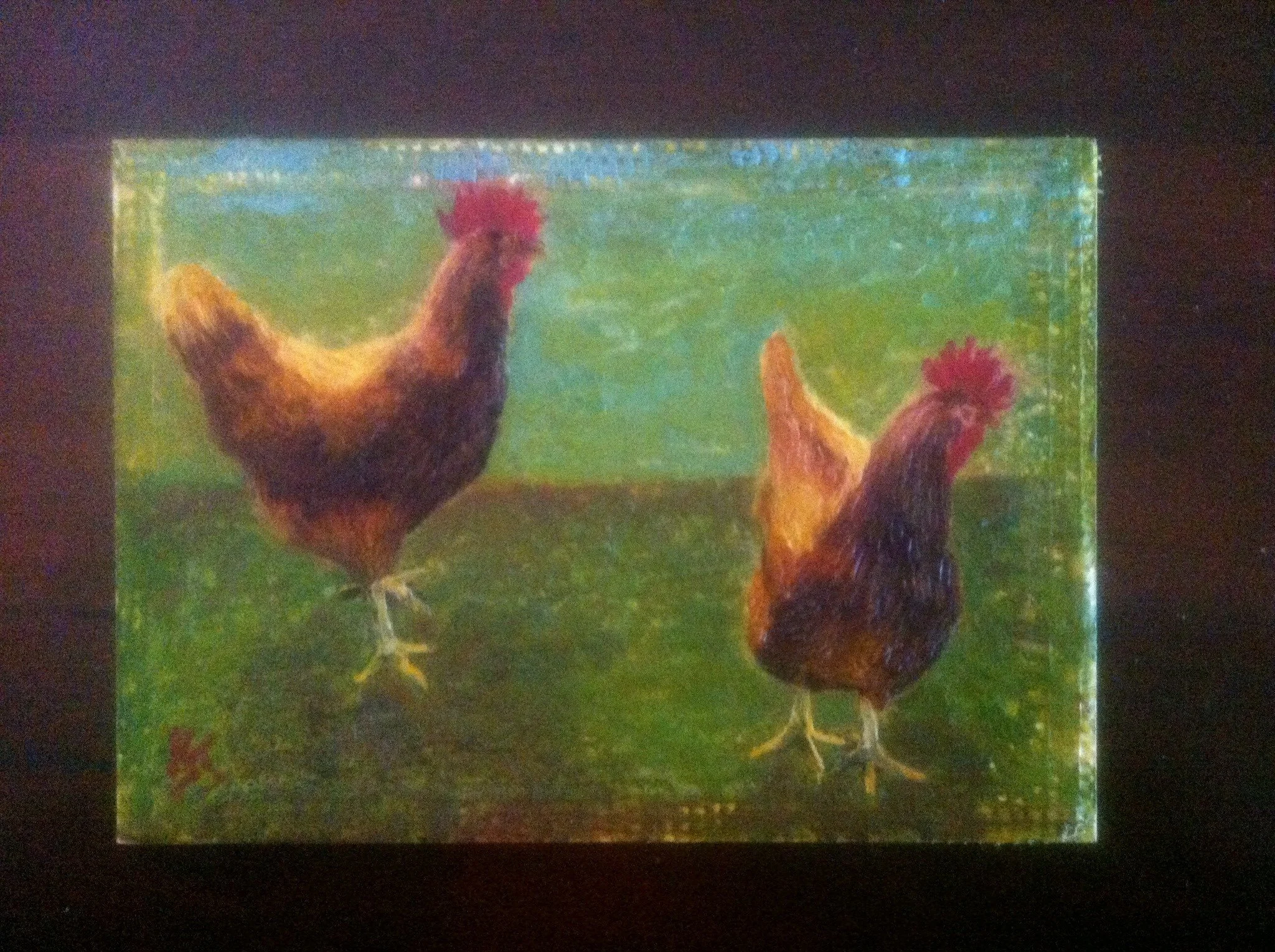 Mary's chooks - encaustic.jpg