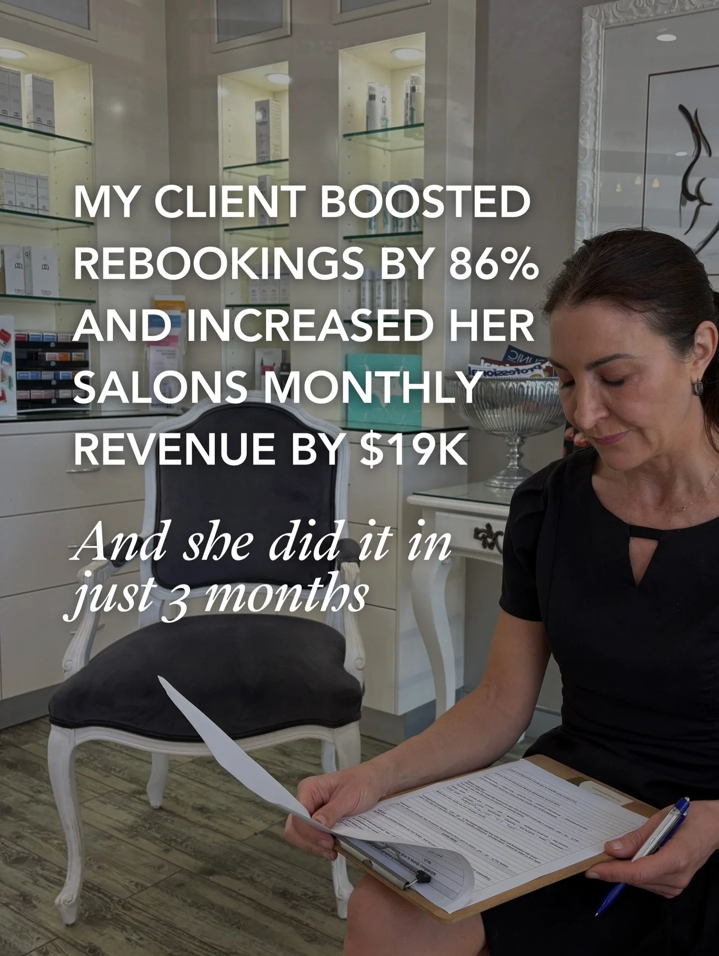 3 months. 86% more rebookings. $38K &rarr; $57K revenue. 💥
​
She stopped letting her business run her and stepped into leadership with a consultation flow that actually works.
​
Clinic owners, December is here, ​ prepare early, lead confidently, and