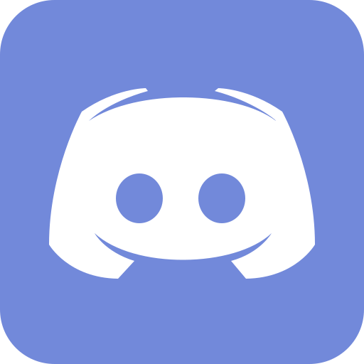 Discord logo with a white smiling game controller face on a purple background.