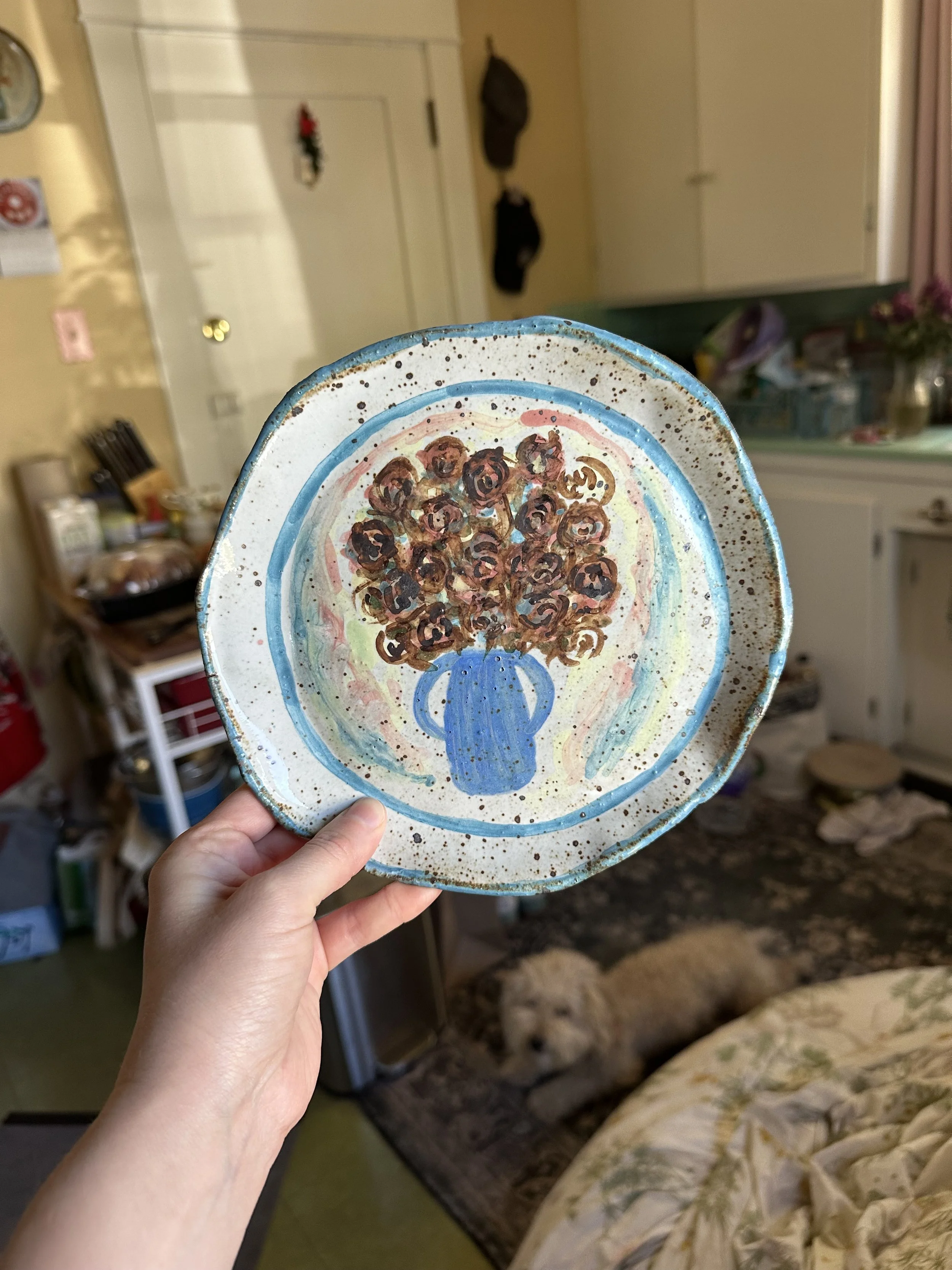 Watercolor Floral Plate