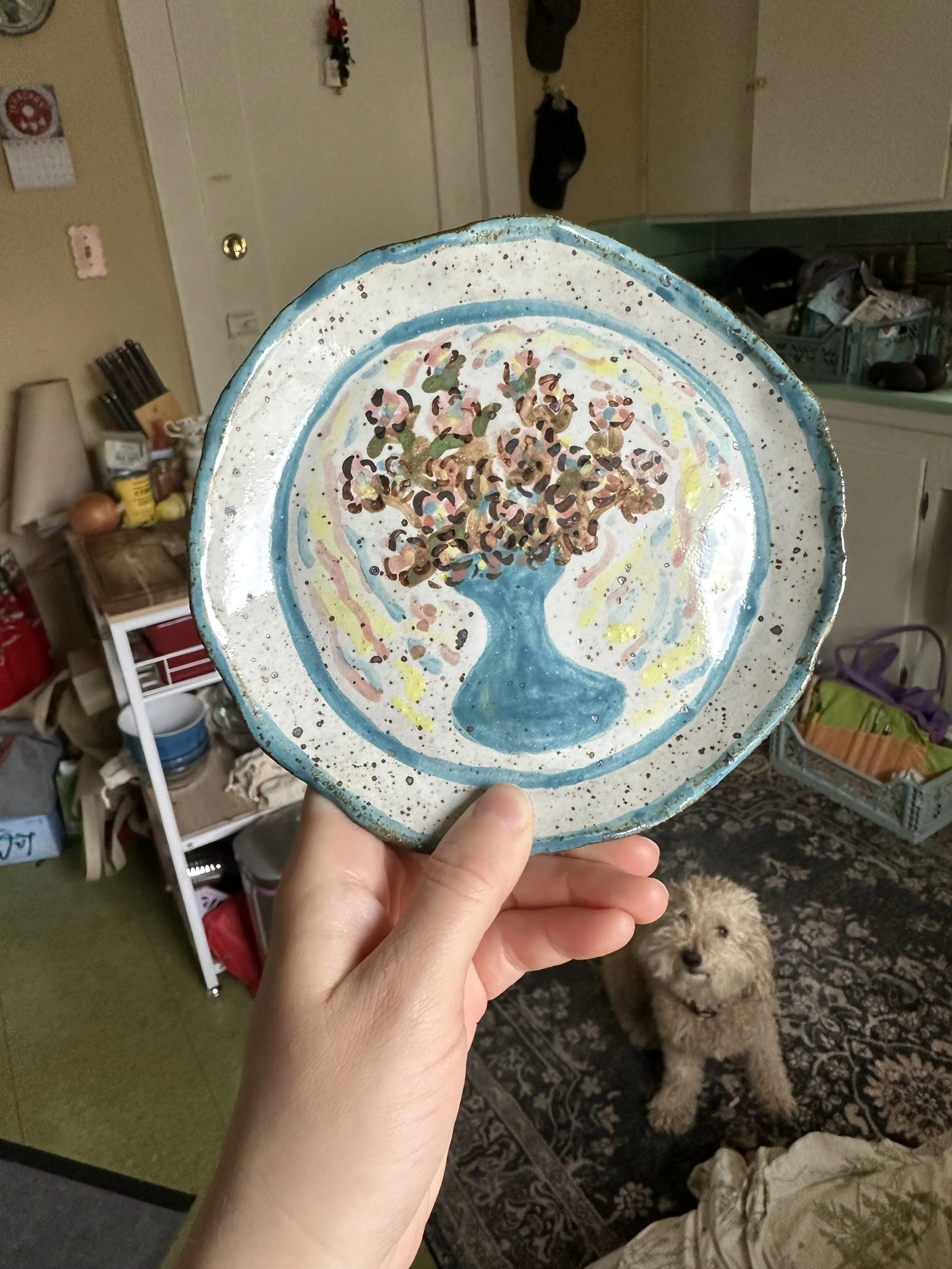 Watercolor Floral Plate small