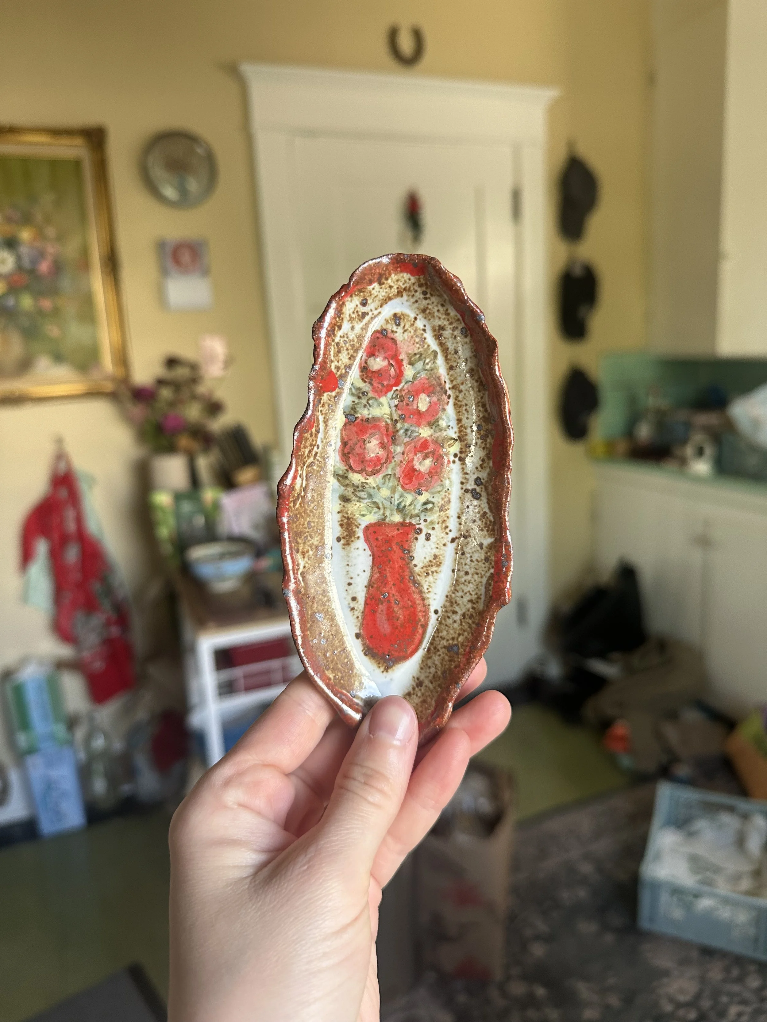 Watercolor Floral Plate small
