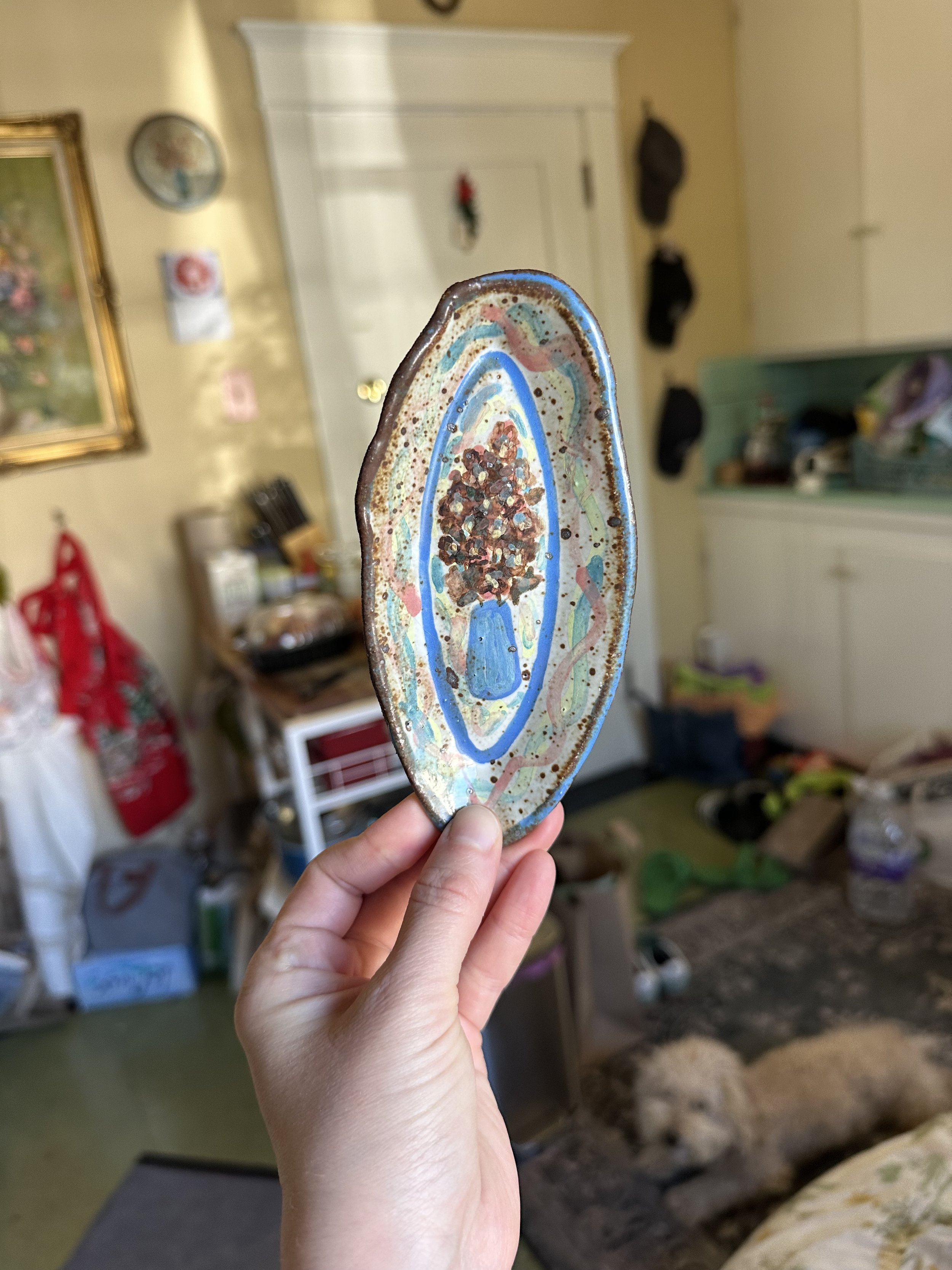 Watercolor Floral Plate small