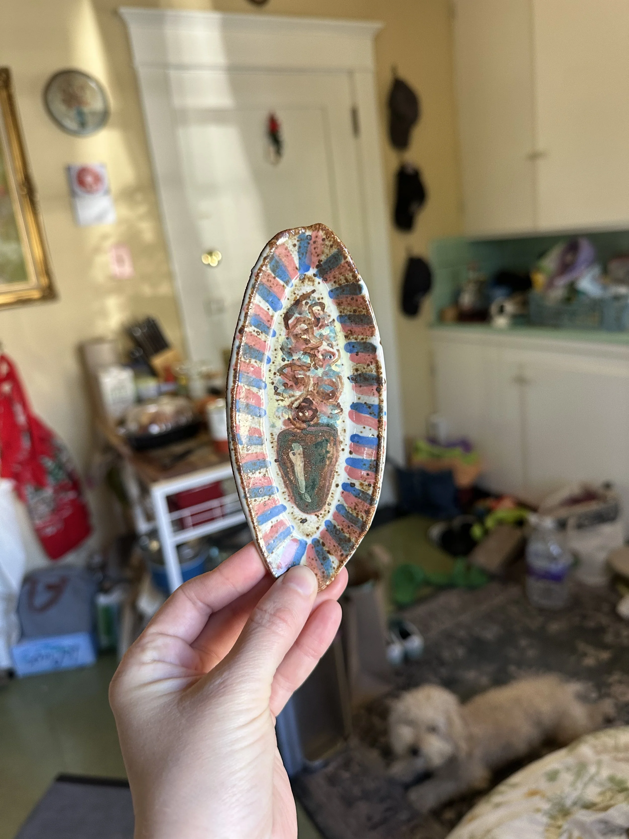 Watercolor Floral Plate small