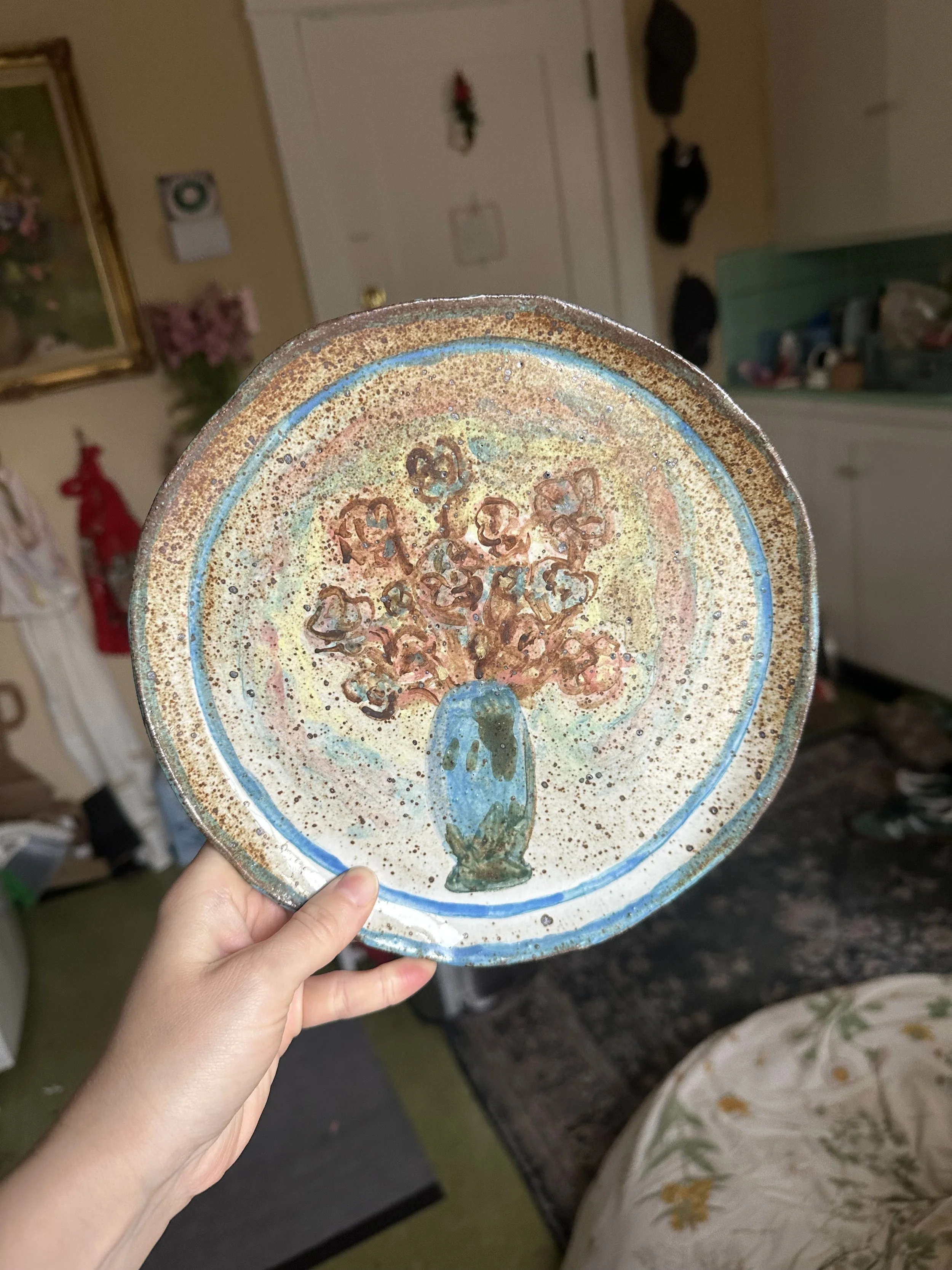 Watercolor Floral Plate