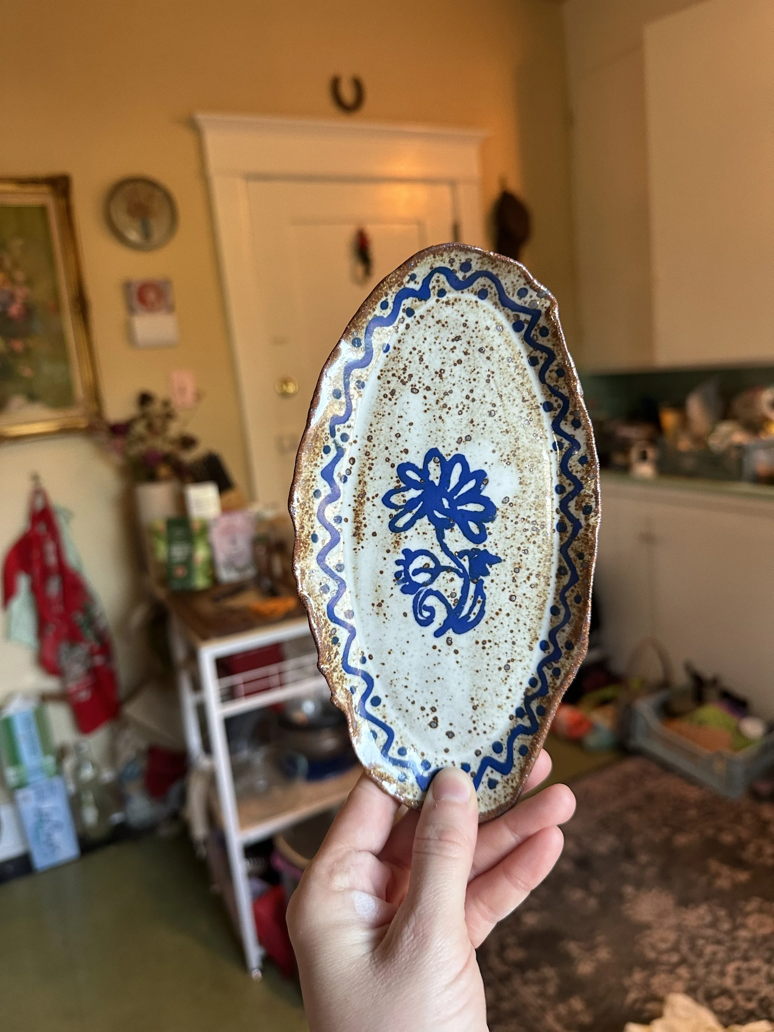 Folk Art Floral Platter
