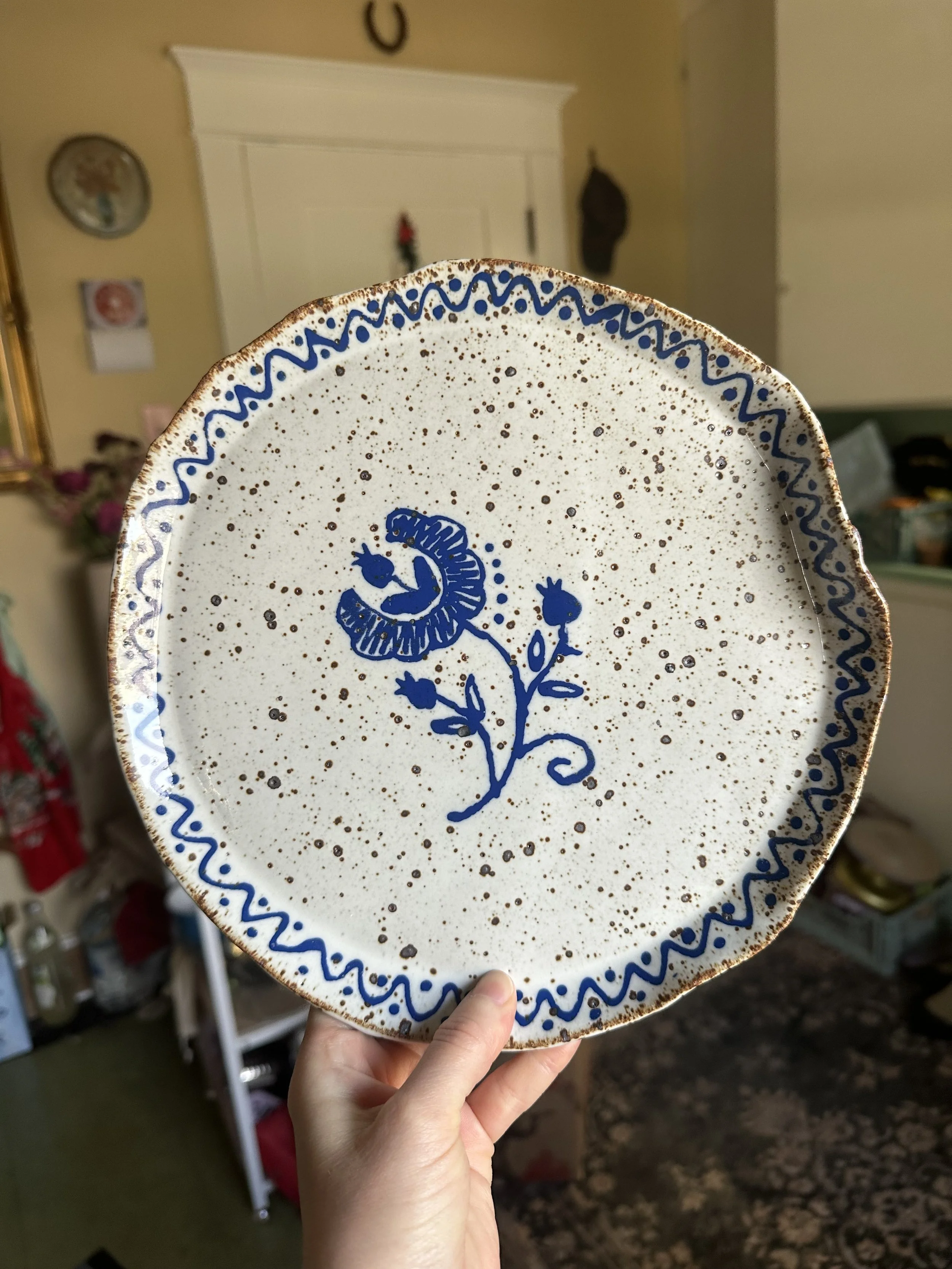 Folk Art Floral Plate