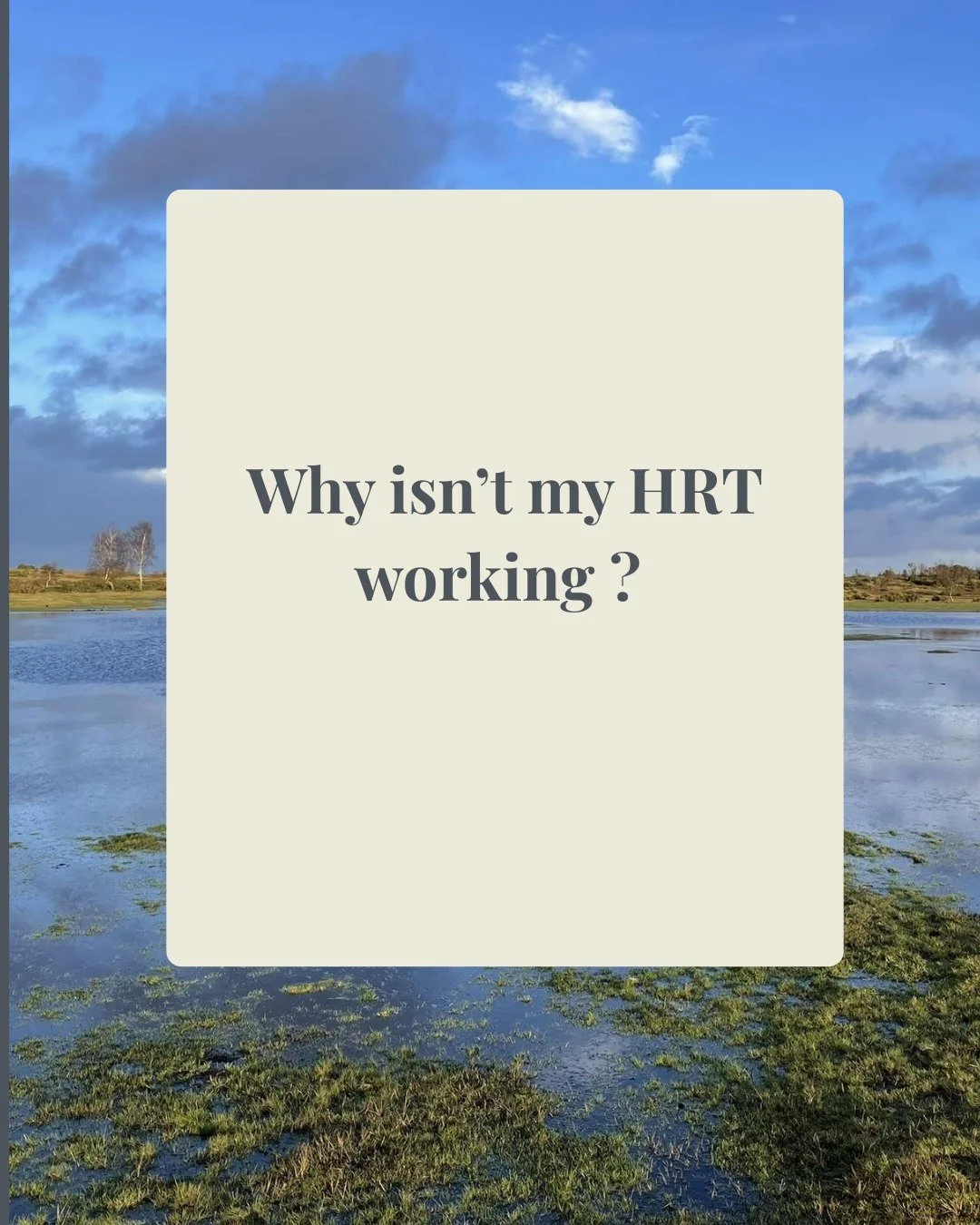&ldquo;Why isn&rsquo;t my HRT working?&rdquo;

This is a common questions we hear in clinic.

When HRT doesn&rsquo;t seem to be helping, it doesn&rsquo;t automatically mean it&rsquo;s HRT isn't for you.

It does mean we need to pause and go back to b