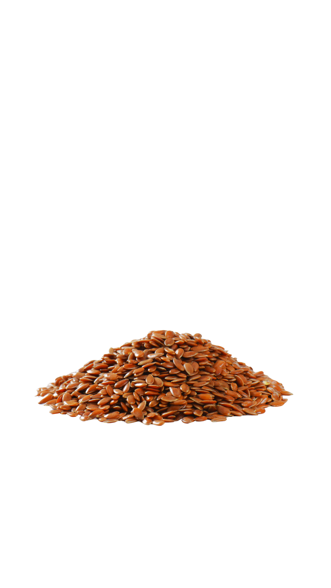 Pile of brown flax seeds on a black background.