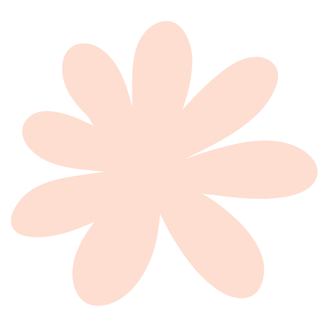 A digital illustration of a light pink flower with multiple rounded petals against a black background.