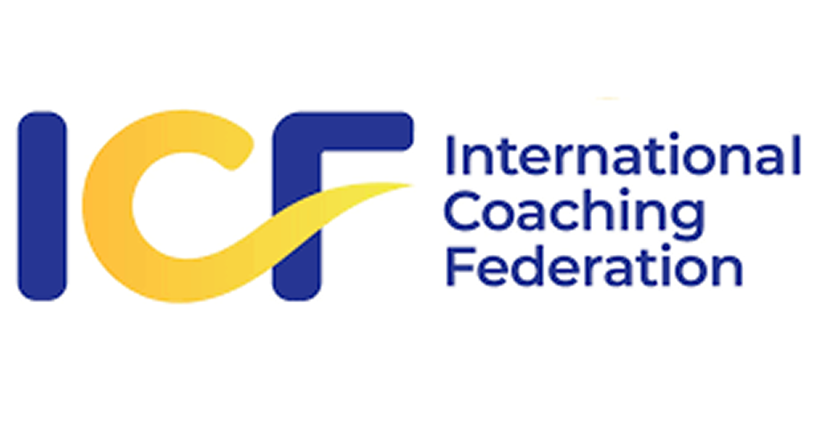 Logo of the International Coaching Federation with the letters 'ICF' and the organization's name.