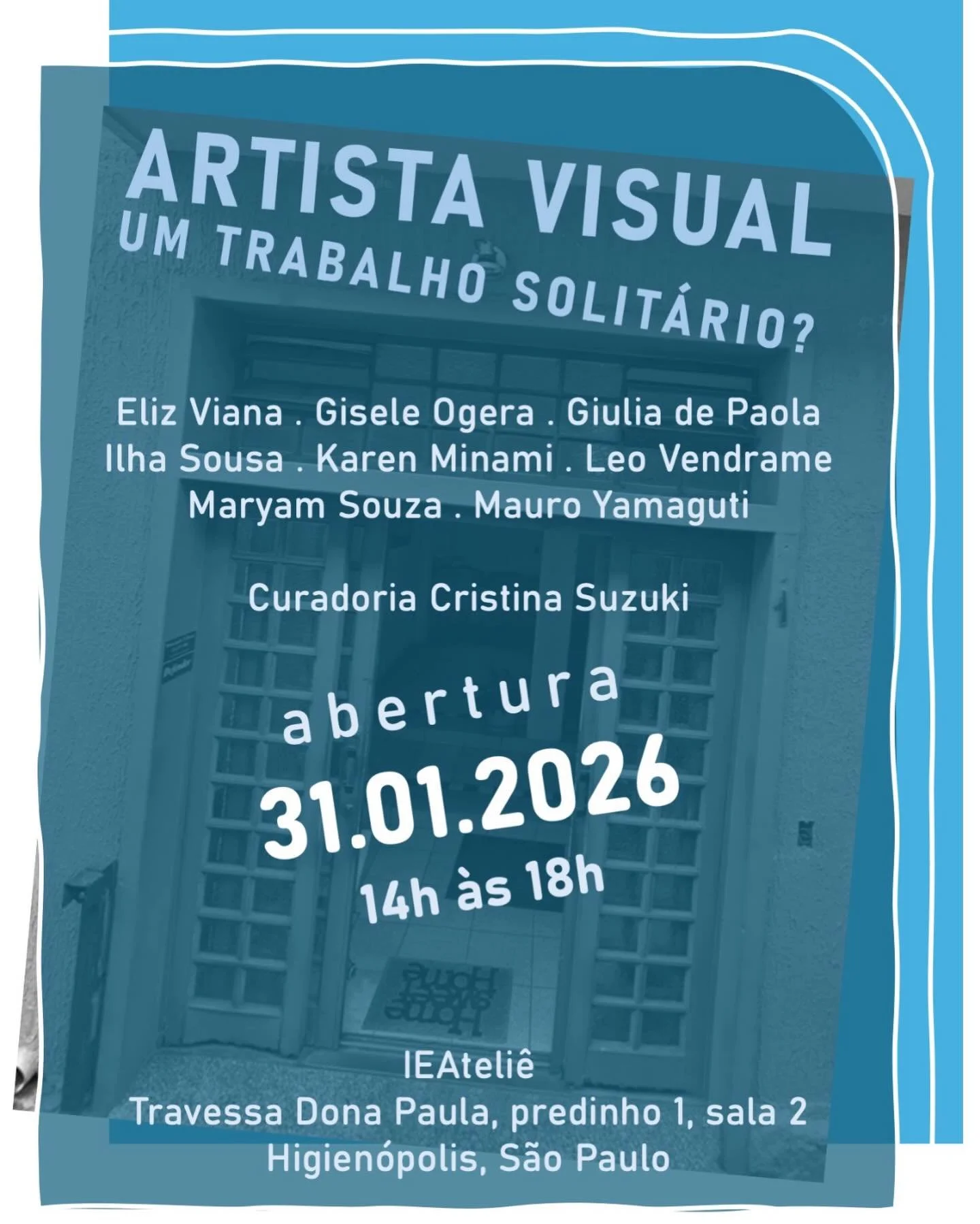 Abre no pr&oacute;ximo s&aacute;bado &ldquo;ARTISTA VISUAL: UM TRABALHO SOLIT&Aacute;RIO?&rdquo; com curadoria Cris Suzuki e reunindo artistas do IEAteli&ecirc;, espa&ccedil;o de exposi&ccedil;&atilde;o, e do Ateli&ecirc; Fora do Eixo, em Santo Andr&