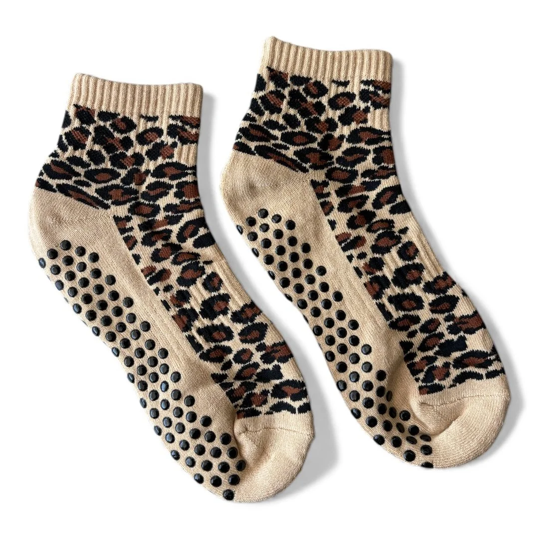 Leopard Ankle Grip Sock