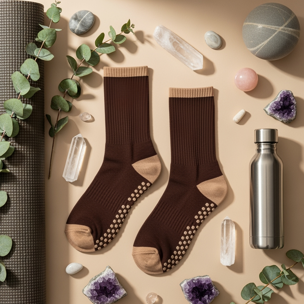 Mocha Crew Grip Sock