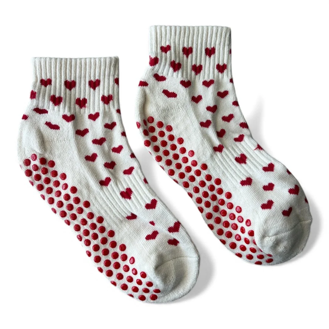 Red Heart Ankle Grip Sock