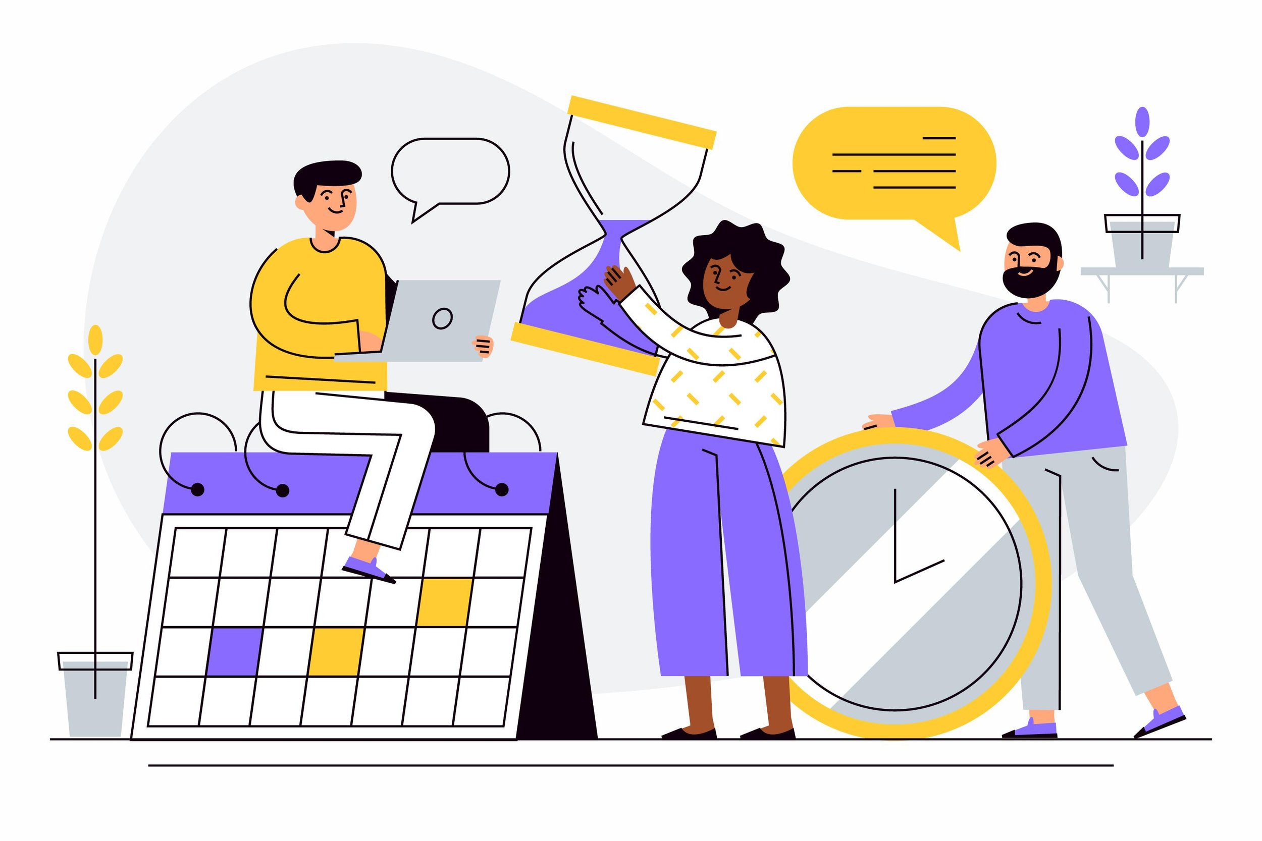 Illustration representing scheduling and planning a therapy session.