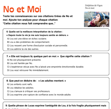 No et Moi- quiz- l'écriture