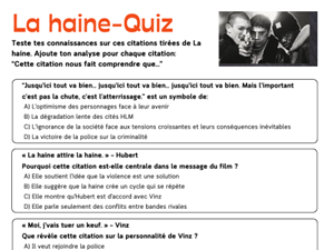 La Haine- Quiz- Citations