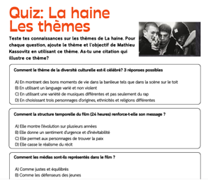 La Haine- Quiz- Les thèmes
