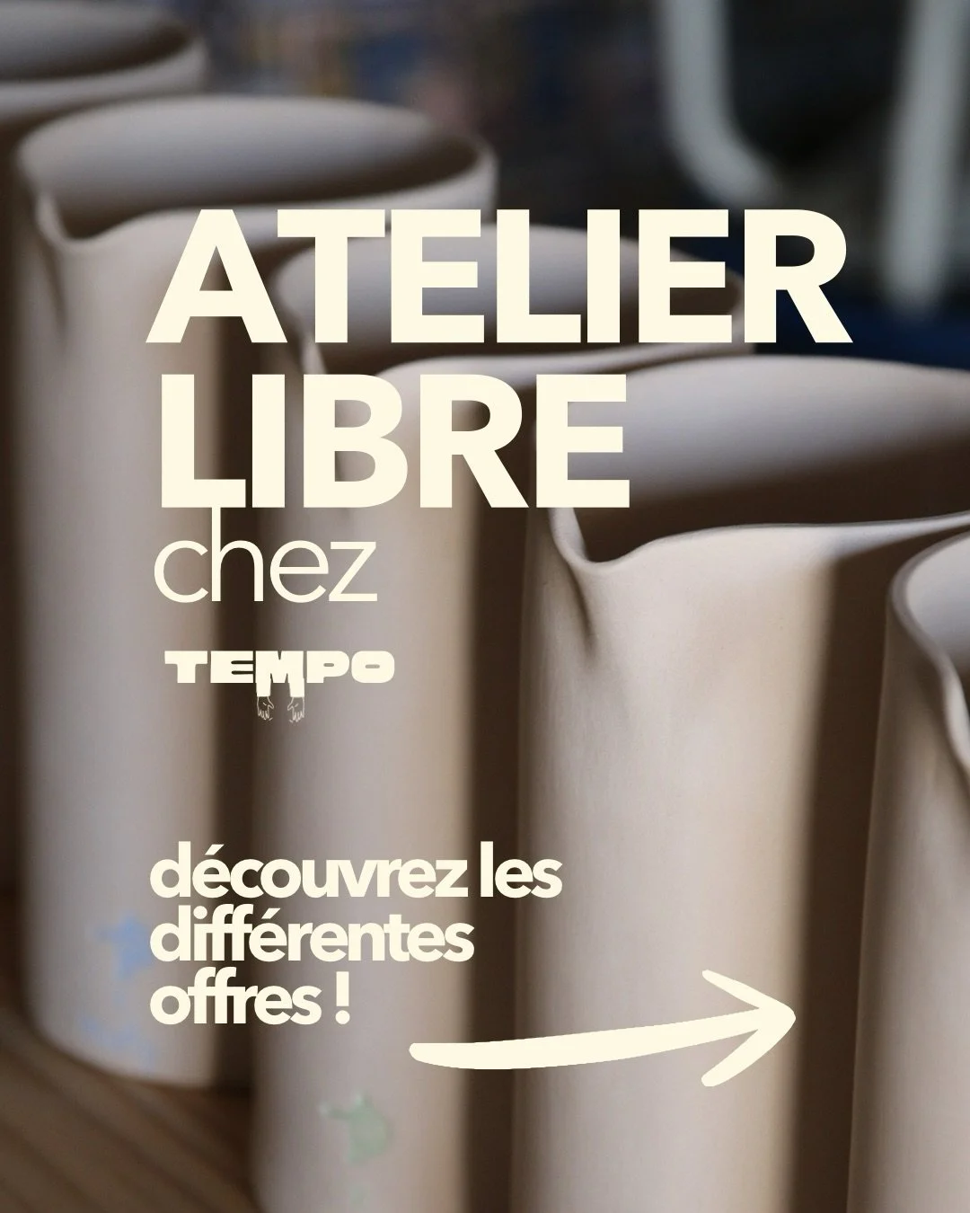 🌞 Derni&egrave;re occasion avant l&rsquo;&eacute;t&eacute; de profiter de nos acc&egrave;s atelier libre ✨

Chez Tempo, l&rsquo;atelier est aussi ouvert &agrave; celles et ceux qui souhaitent pratiquer le tournage ou le modelage en autonomie, &agrav