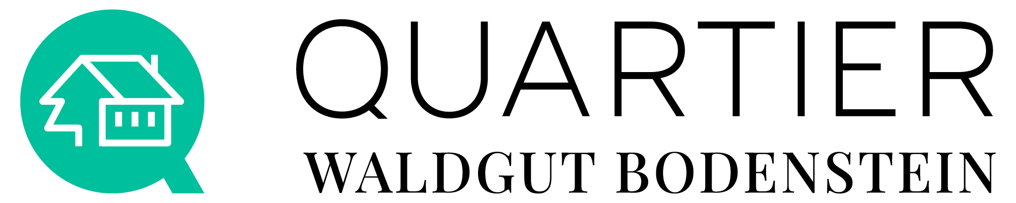 Logo mit Haus- und Baum-Symbol, Text 'Immobilien, Kauf, Verkauf, Bewertung'.