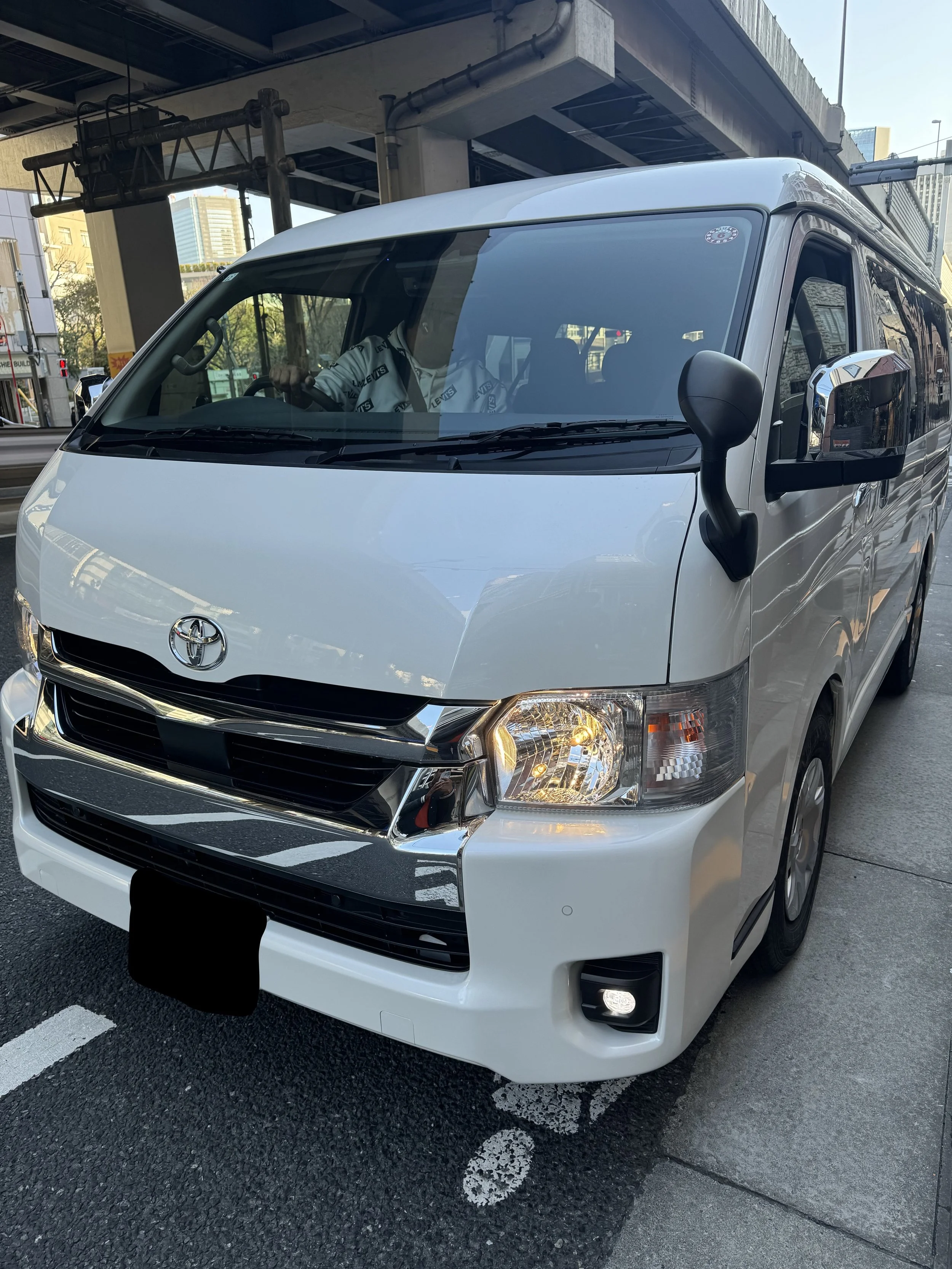 Toyota Hiace tour van exterior at pickup poin