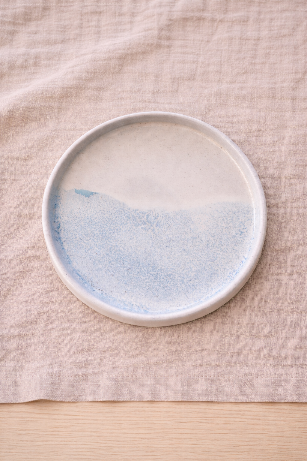 Assiette paysage · bleu écume