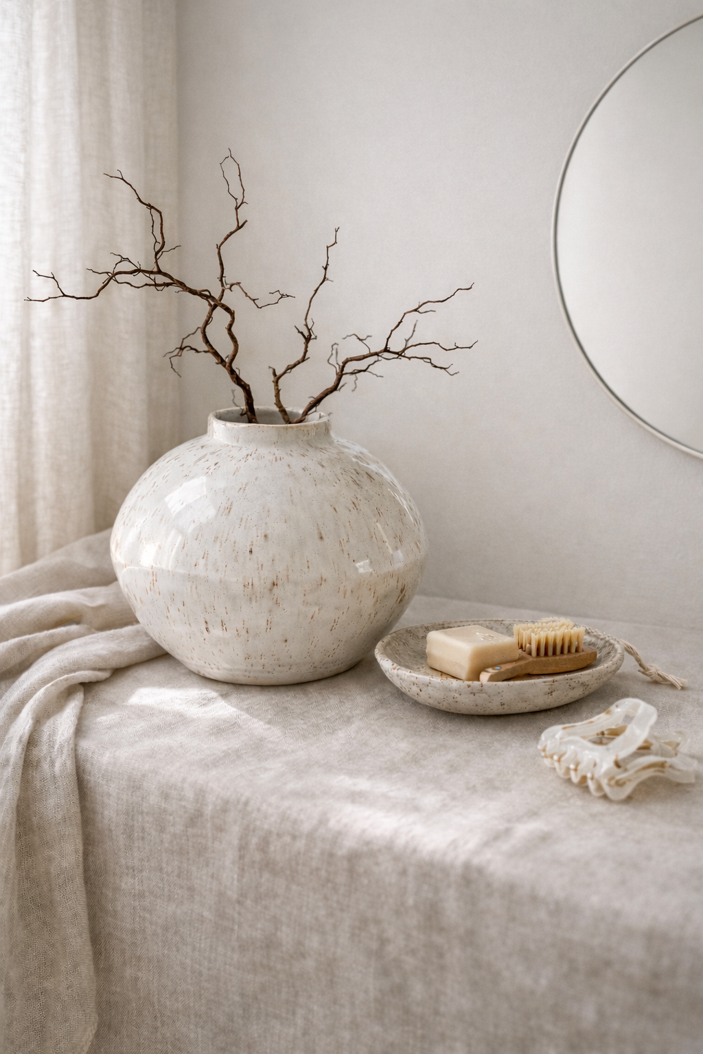 Vase Oréa — beige pyrité