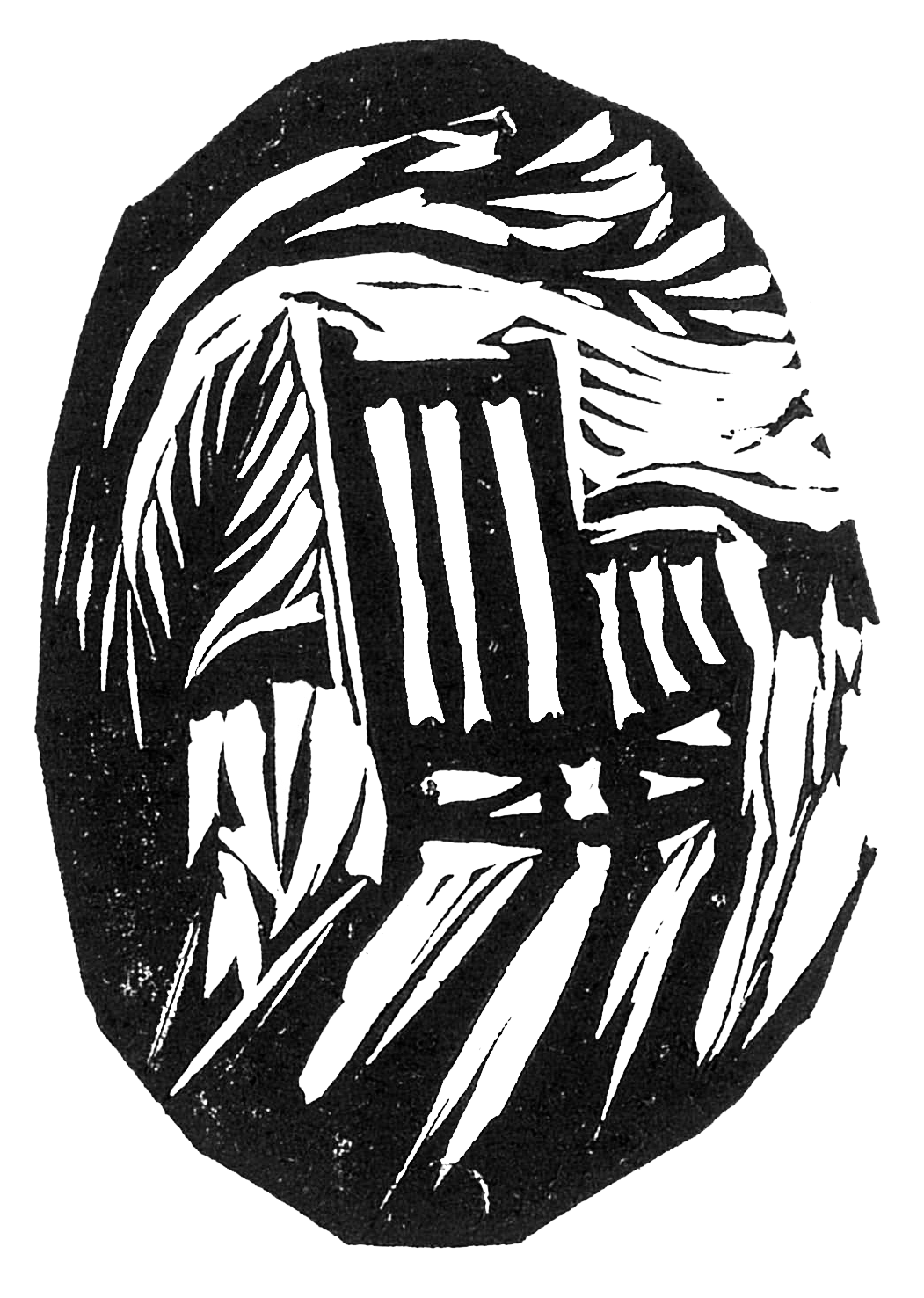 Black paper cut of a chair.