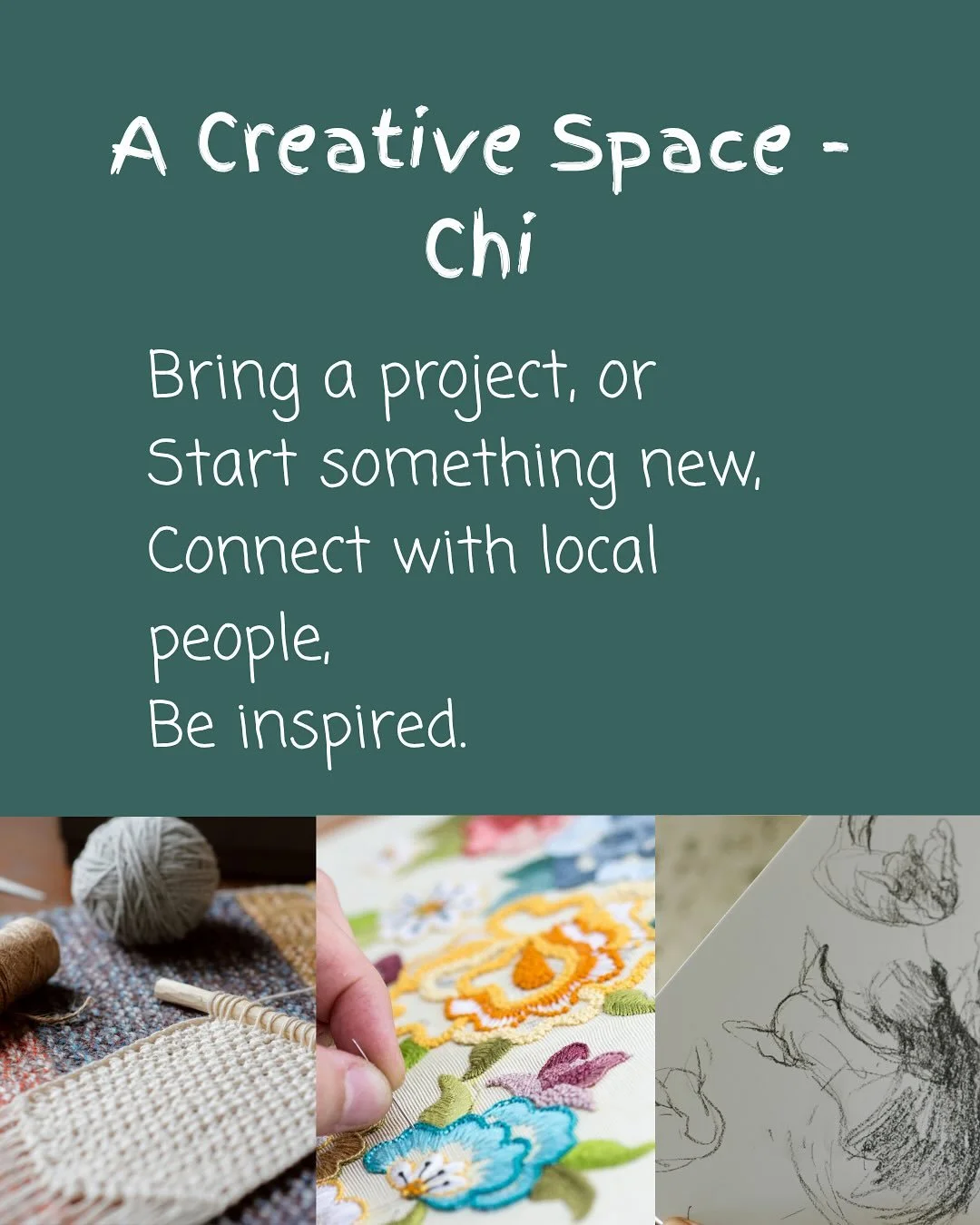 We&rsquo;re excited to support a new Creative Community Meet-Up in Chichester 💜 @acreativespacechi 
A welcoming space to bring along your arts &amp; crafts projects, connect with others, or simply come for inspiration.

🧶 Knitting, 🎨 sketching, ✂️