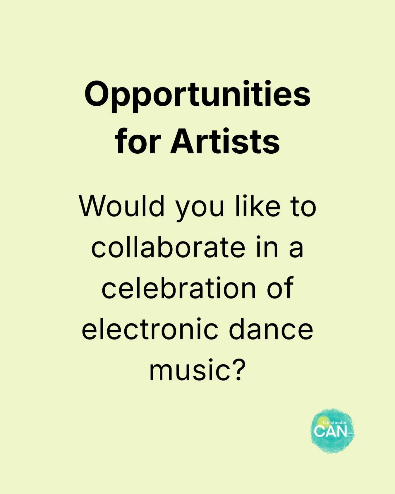 Opportunities for Artists

Ben is running his music event Experiment again this year as part of the Festival of Chichester @festofchi &mdash; taking place from 8&ndash;10pm on 11th July in the Old Court Room, Council House.

The event is a celebratio