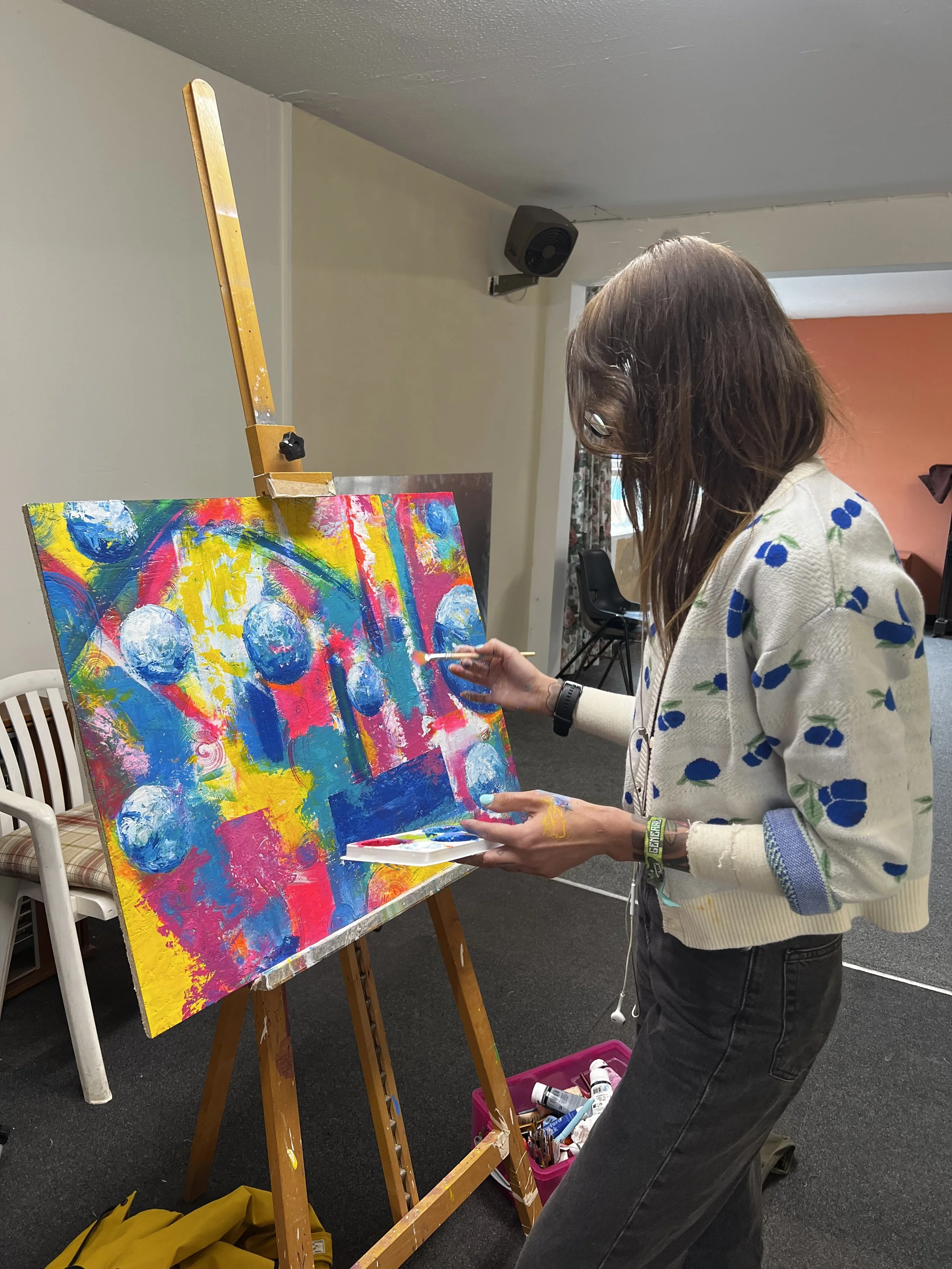 artists applying the finishing touches