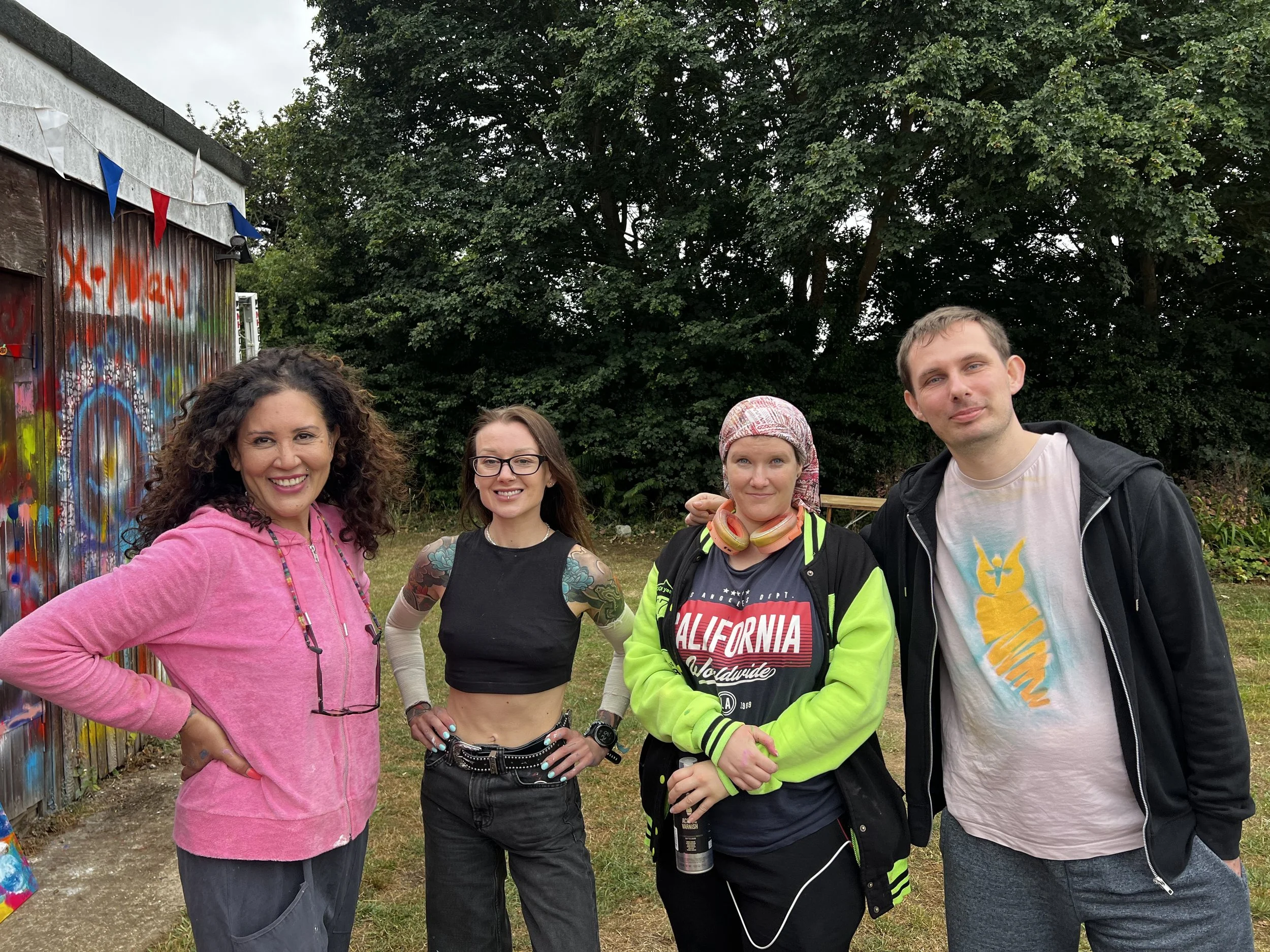 Artists stood together