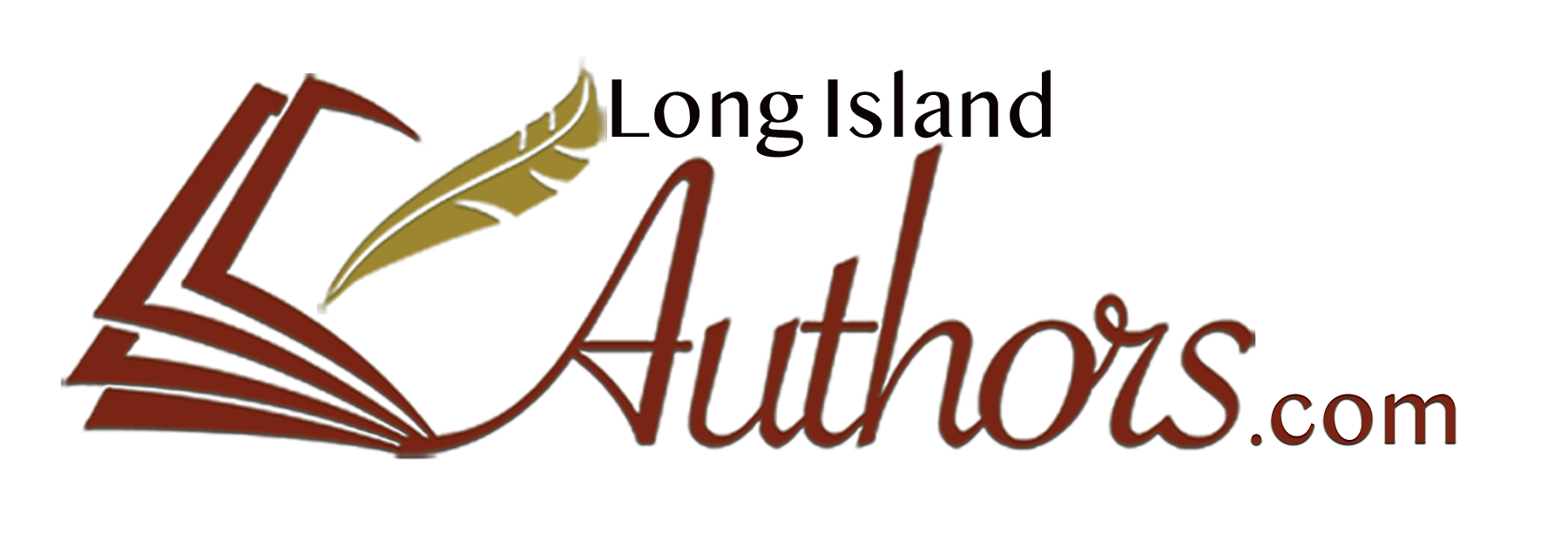 Logo for AuthorityAuthors.com with a stylized open book and a feather, featuring red, blue, brown, and gold colors.