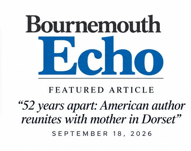 Bournemouth Echo logo with a featured article titled '52 years apart: American author reunites with mother in Dorset,' dated September 18, 2026.